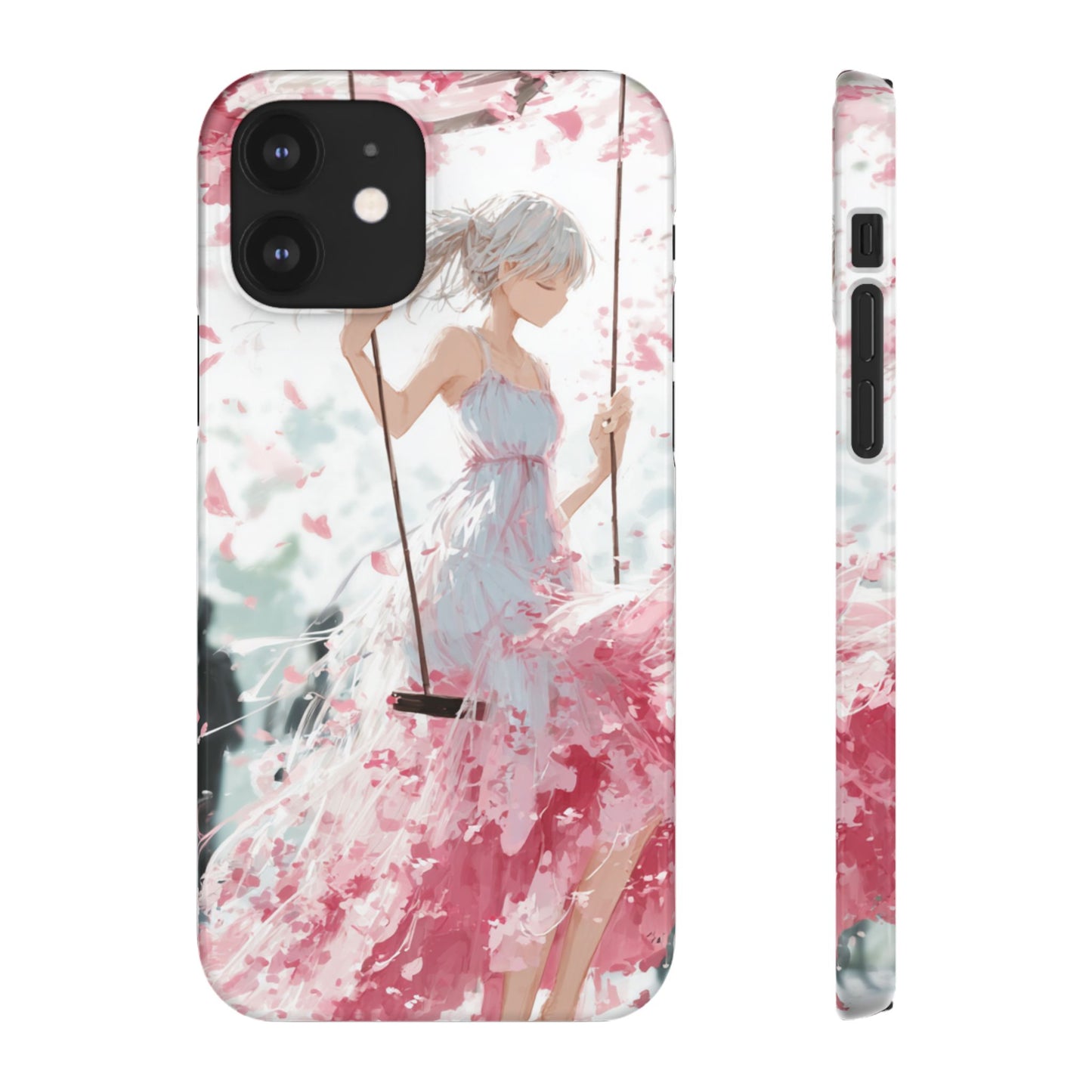 Elegant Floral Snap Cases for iPhone, Personalized Phone Covers, Cute Spring Gifts, Anime Aesthetic Accessories, Flower-themed Cell [...]