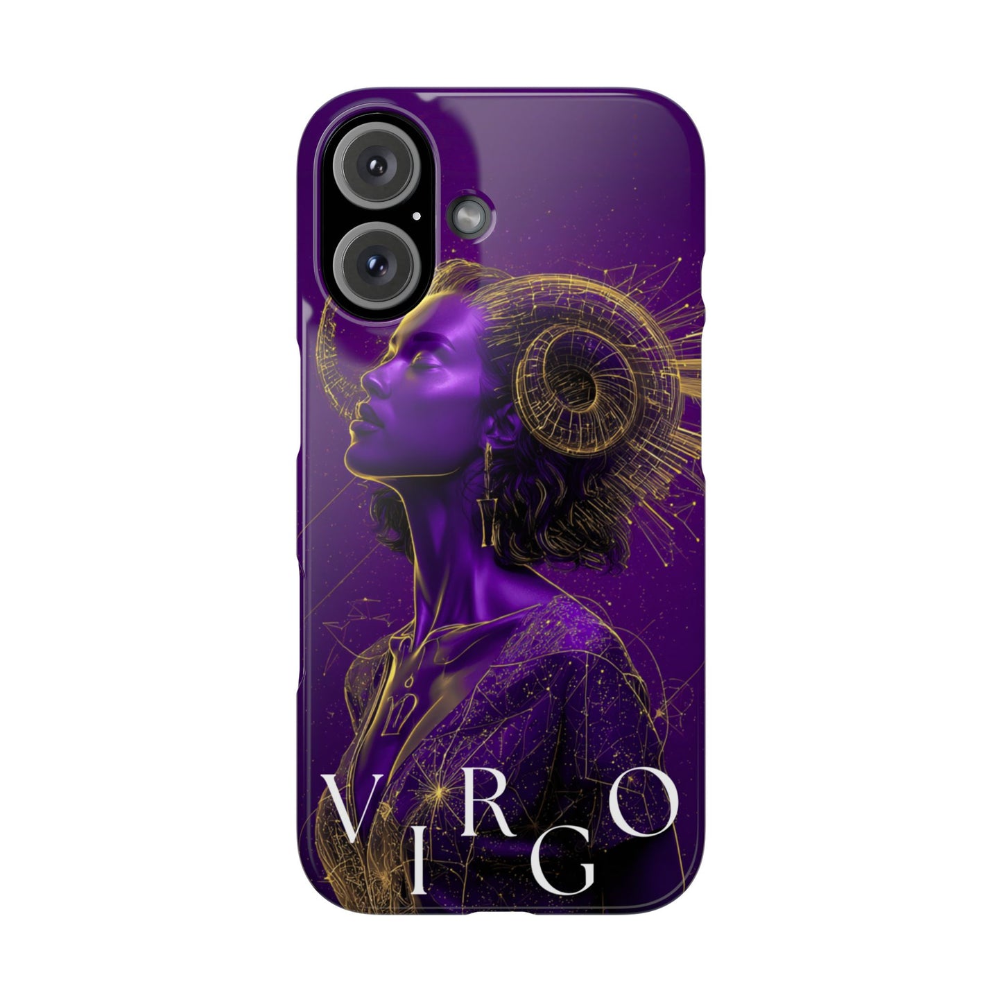 Purple & Gold Celestial Virgo Phone Case – Snap Cover for Samsung & iPhone