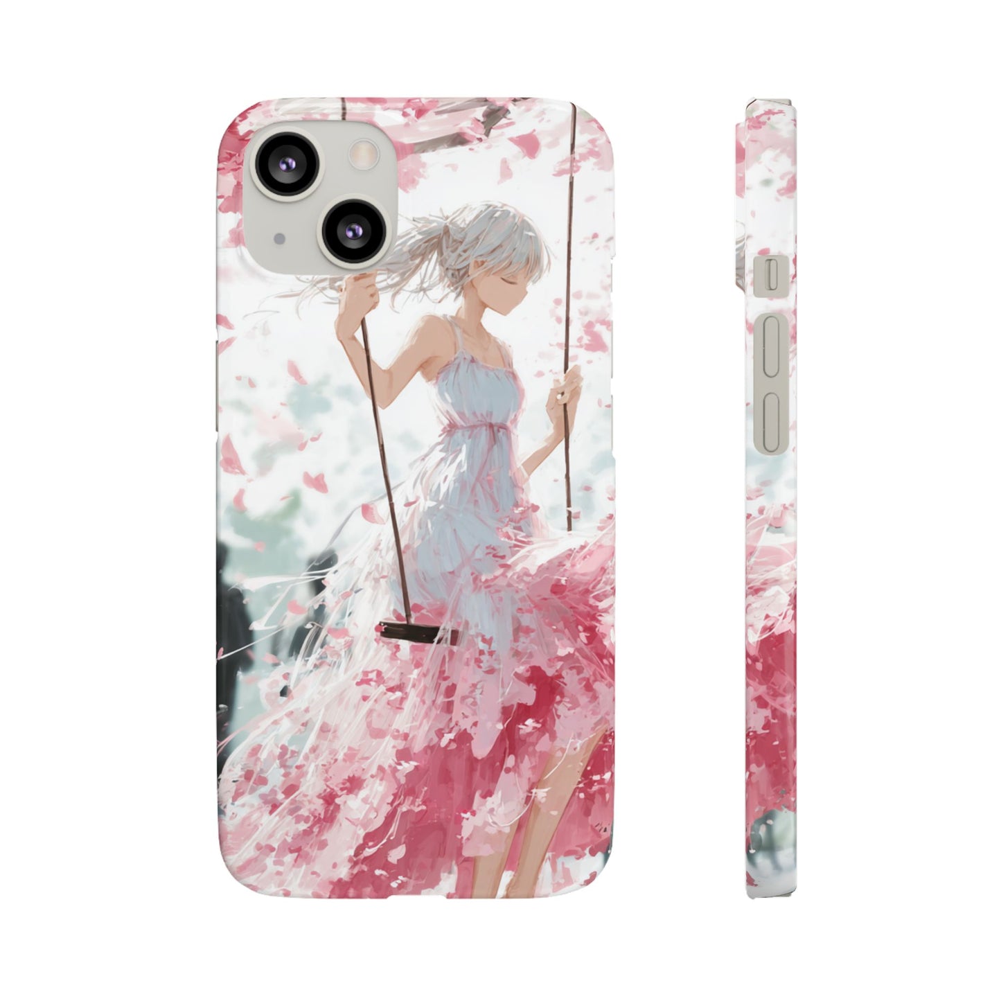 Elegant Floral Snap Cases for iPhone, Personalized Phone Covers, Cute Spring Gifts, Anime Aesthetic Accessories, Flower-themed Cell [...]