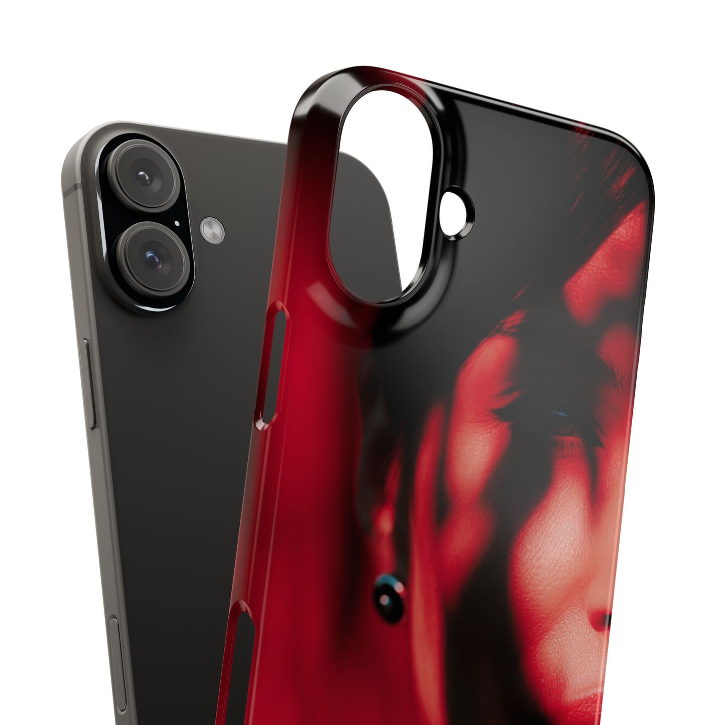Stylish Snap Cases for Phone, Artistic Phone Cover, Unique Gifts, Red Aesthetic Case, Trendy Accessory, Vibrant Protection