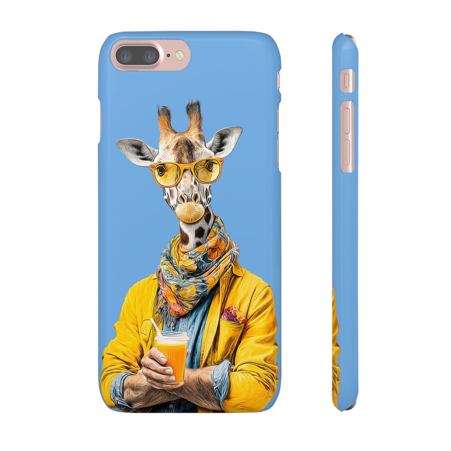 Giraffe Blue Snap Case Phone Cover for Animal Lover Iphone and Samsung models