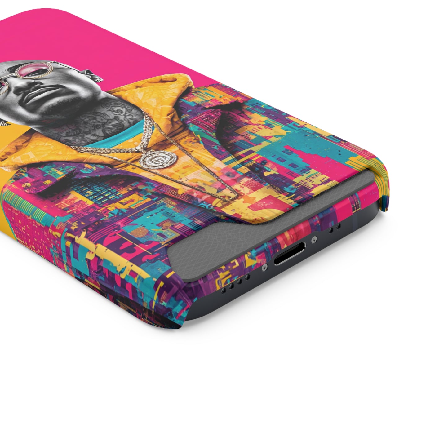 Vibrant Phone Case With Card Holder - Retro Style, Hip Hop Lover's Accessory, Colorful Gift, Music Enthusiast Essential, Unique Phone [...]