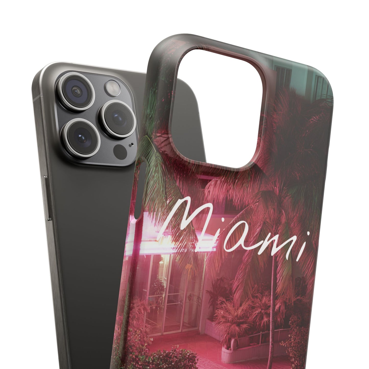 Miami Vibes Snap Case, Tropical Phone Cover, Summer Accessory, Gift for Travel Lovers, Neon Aesthetic, Beach-themed Tech