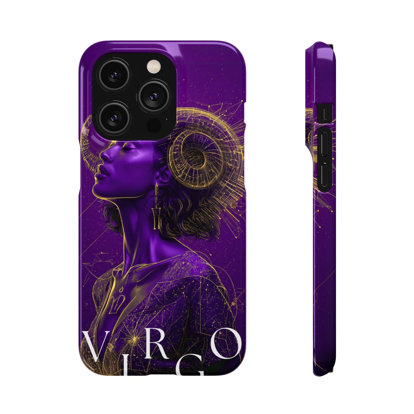 Purple & Gold Celestial Virgo Phone Case – Snap Cover for Samsung & iPhone