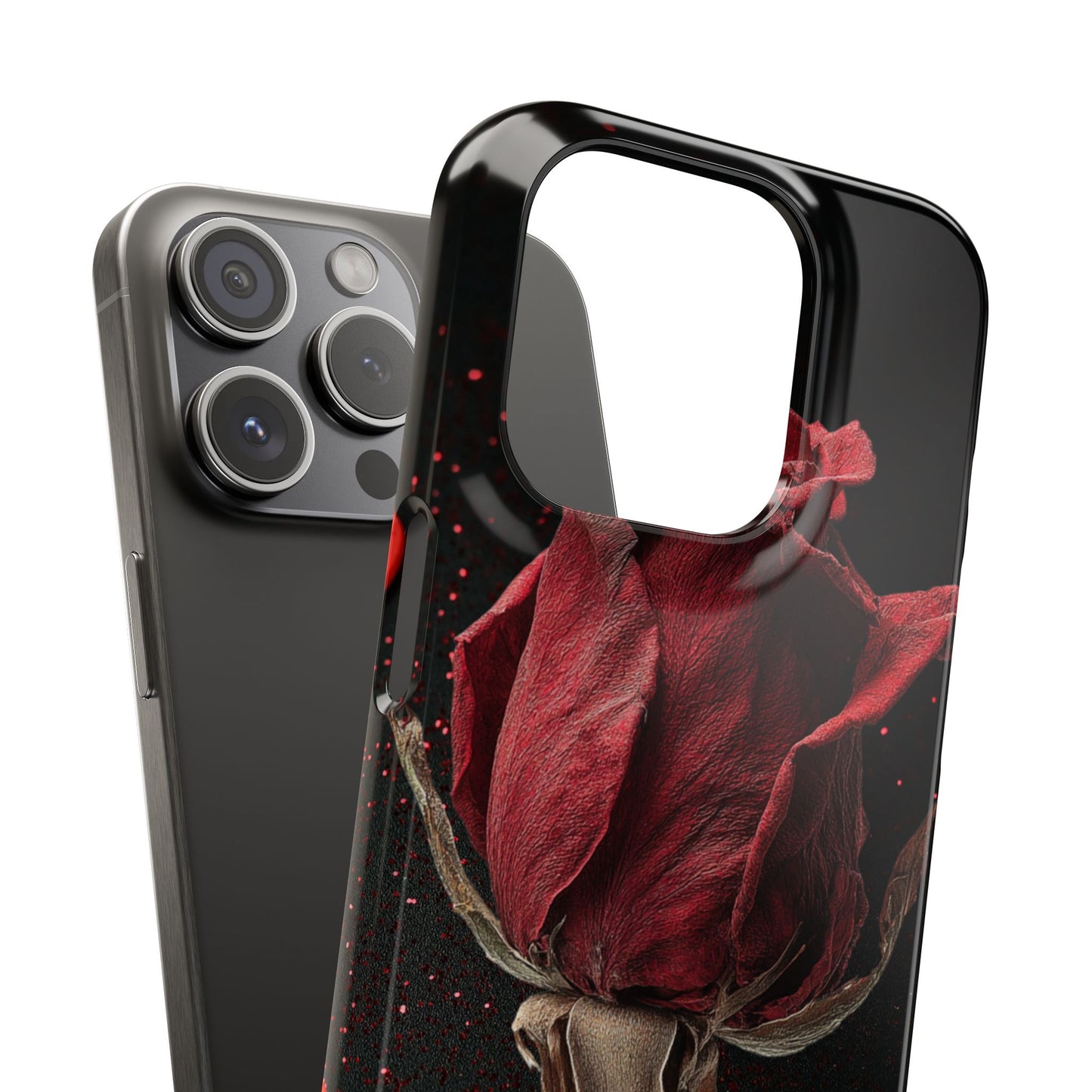Romantic Rose Snap Case, Floral Phone Cover, Valentines Day Gift, Trendy Mobile Accessory, Heart Design Case, Elegant Phone Protector