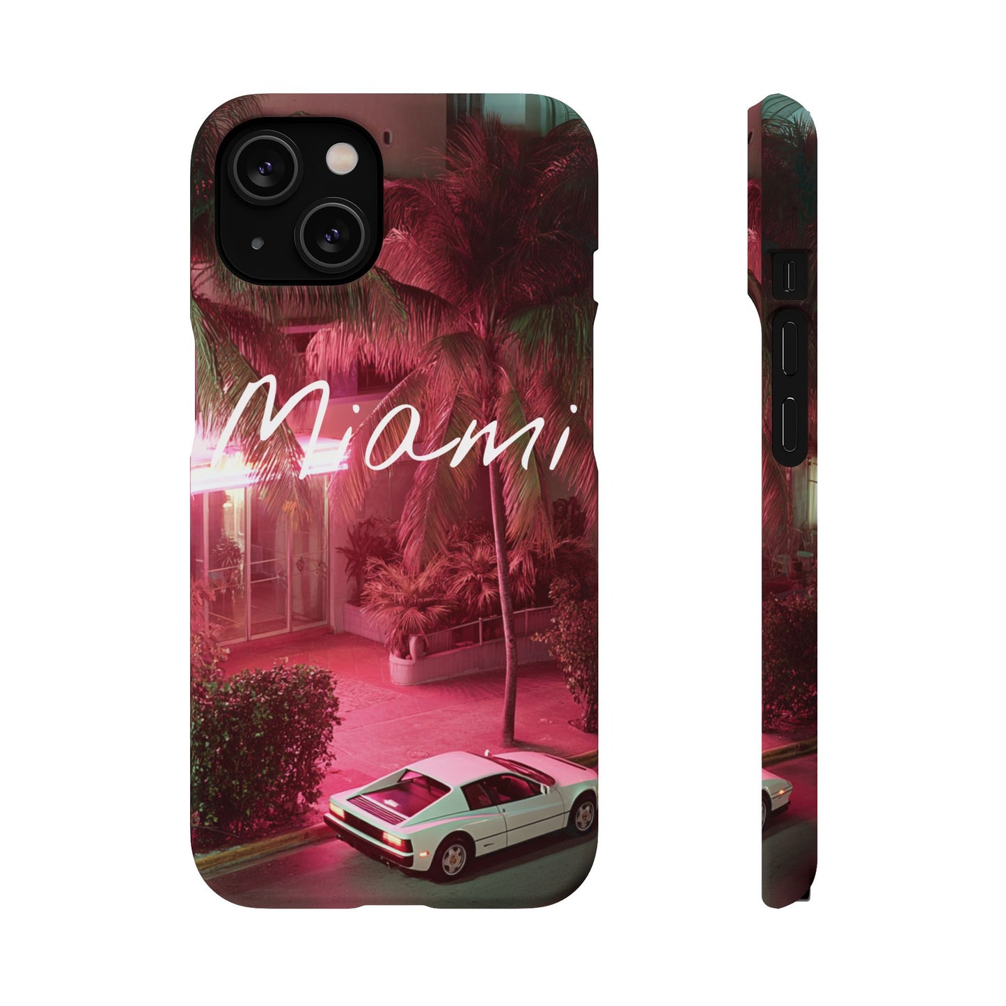 Miami Vibes Snap Case, Tropical Phone Cover, Summer Accessory, Gift for Travel Lovers, Neon Aesthetic, Beach-themed Tech