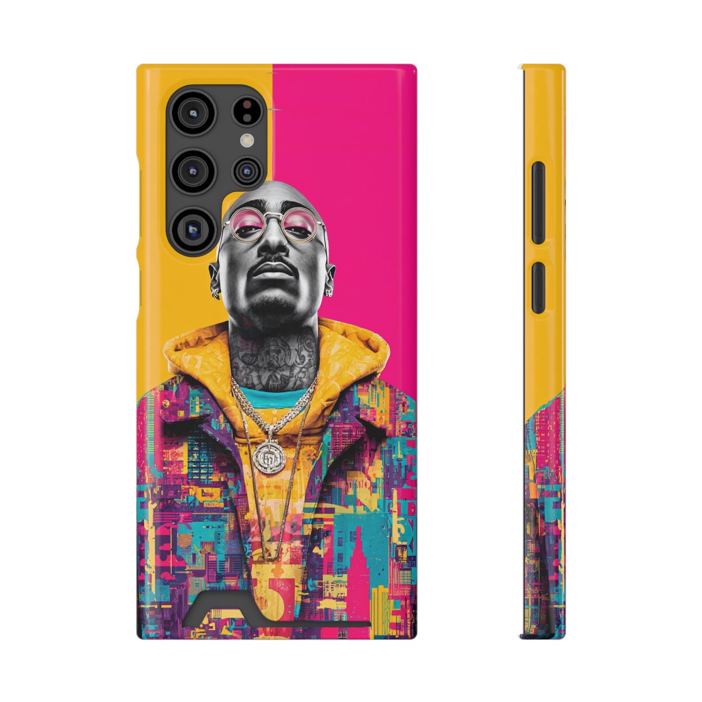 Vibrant Phone Case With Card Holder - Retro Style, Hip Hop Lover's Accessory, Colorful Gift, Music Enthusiast Essential, Unique Phone [...]