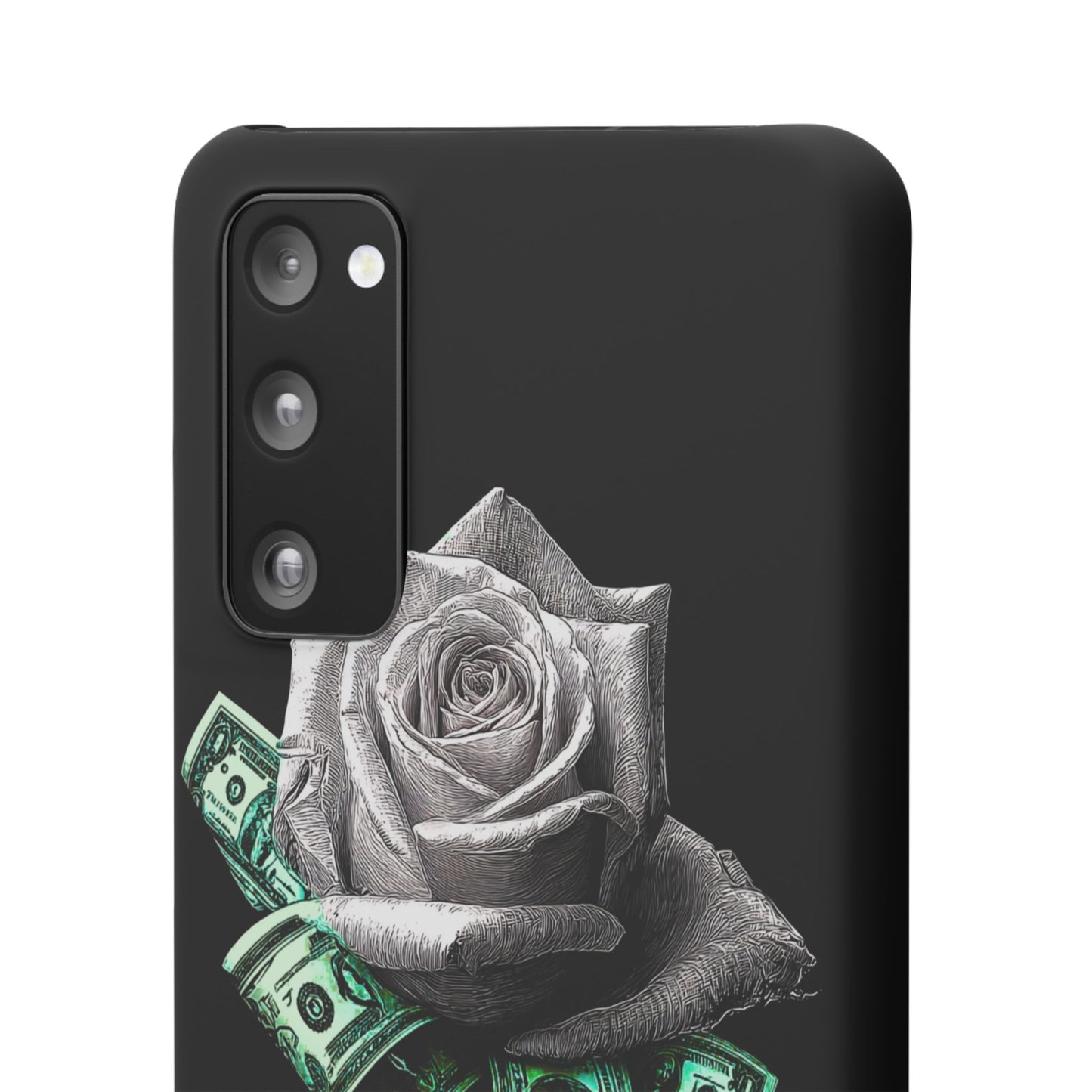Stylish Rose & Money Snap Case - Floral Phone Protection, Trendy Gift for Him/Her, Birthday Present, Accessories for Teens