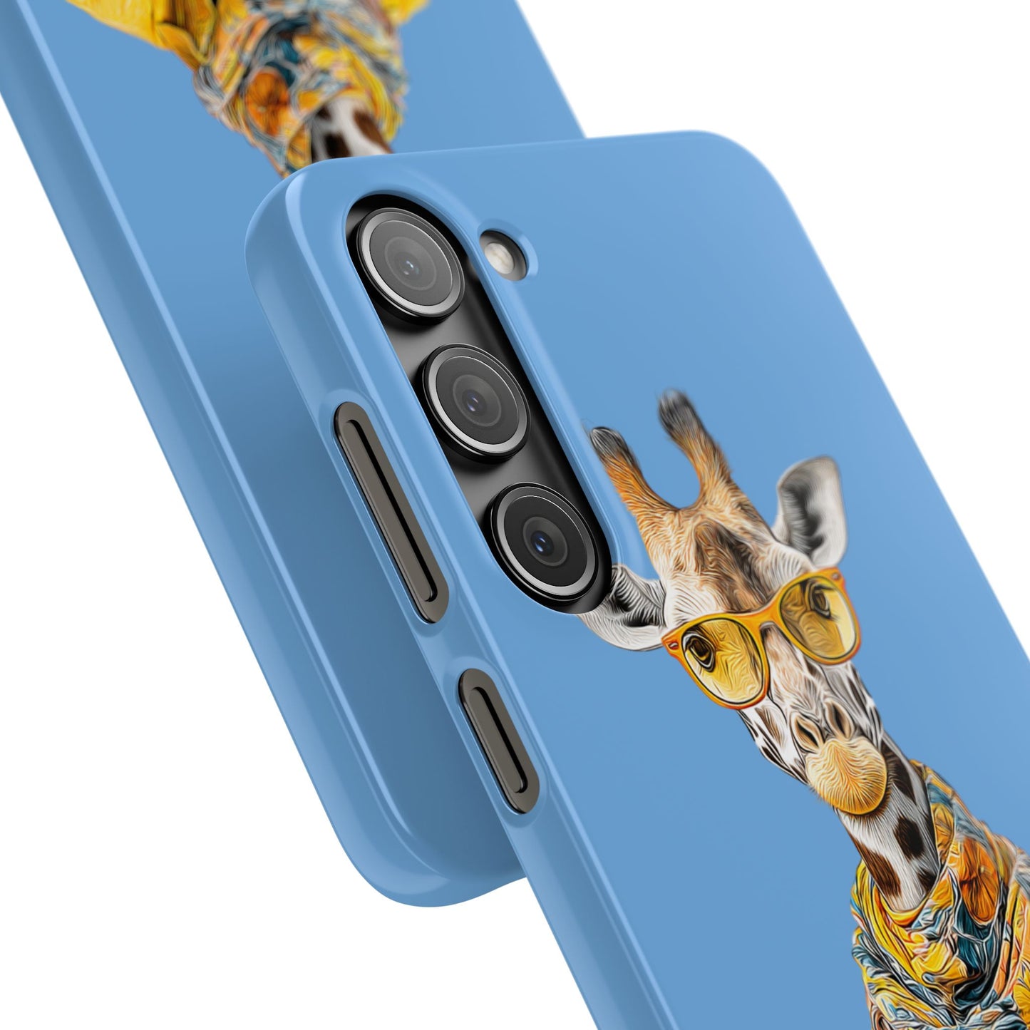 Giraffe Blue Snap Case Phone Cover for Animal Lover Iphone and Samsung models