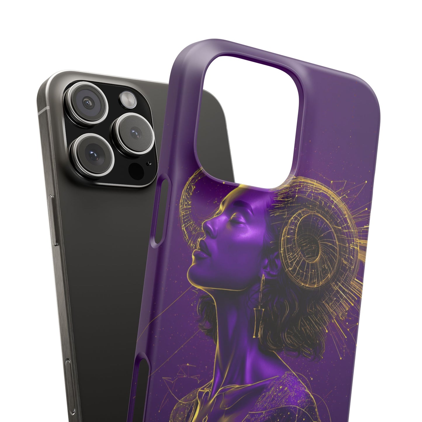 Purple & Gold Celestial Virgo Phone Case – Snap Cover for Samsung & iPhone