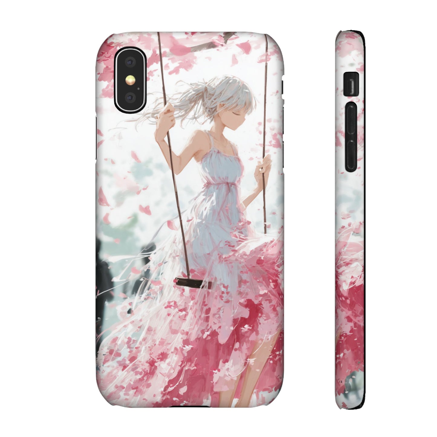 Elegant Floral Snap Cases for iPhone, Personalized Phone Covers, Cute Spring Gifts, Anime Aesthetic Accessories, Flower-themed Cell [...]