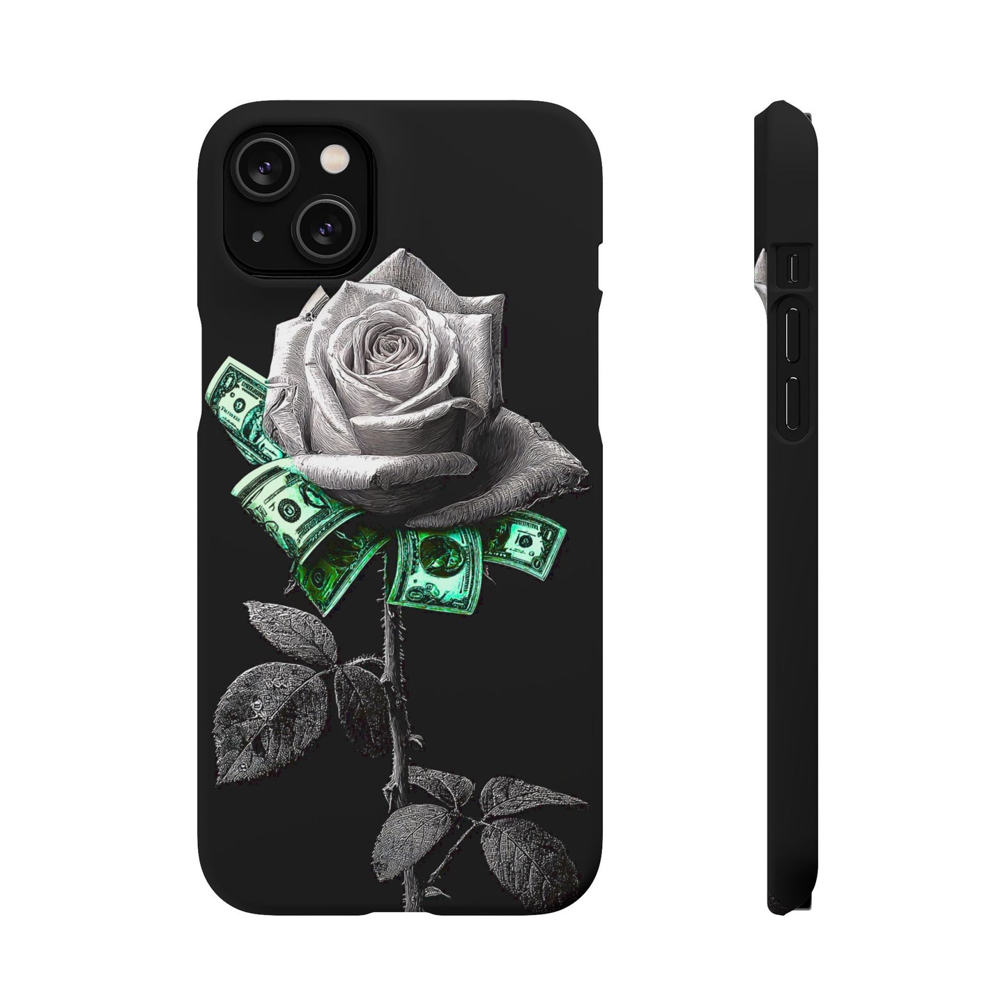 Stylish Rose & Money Snap Case - Floral Phone Protection, Trendy Gift for Him/Her, Birthday Present, Accessories for Teens