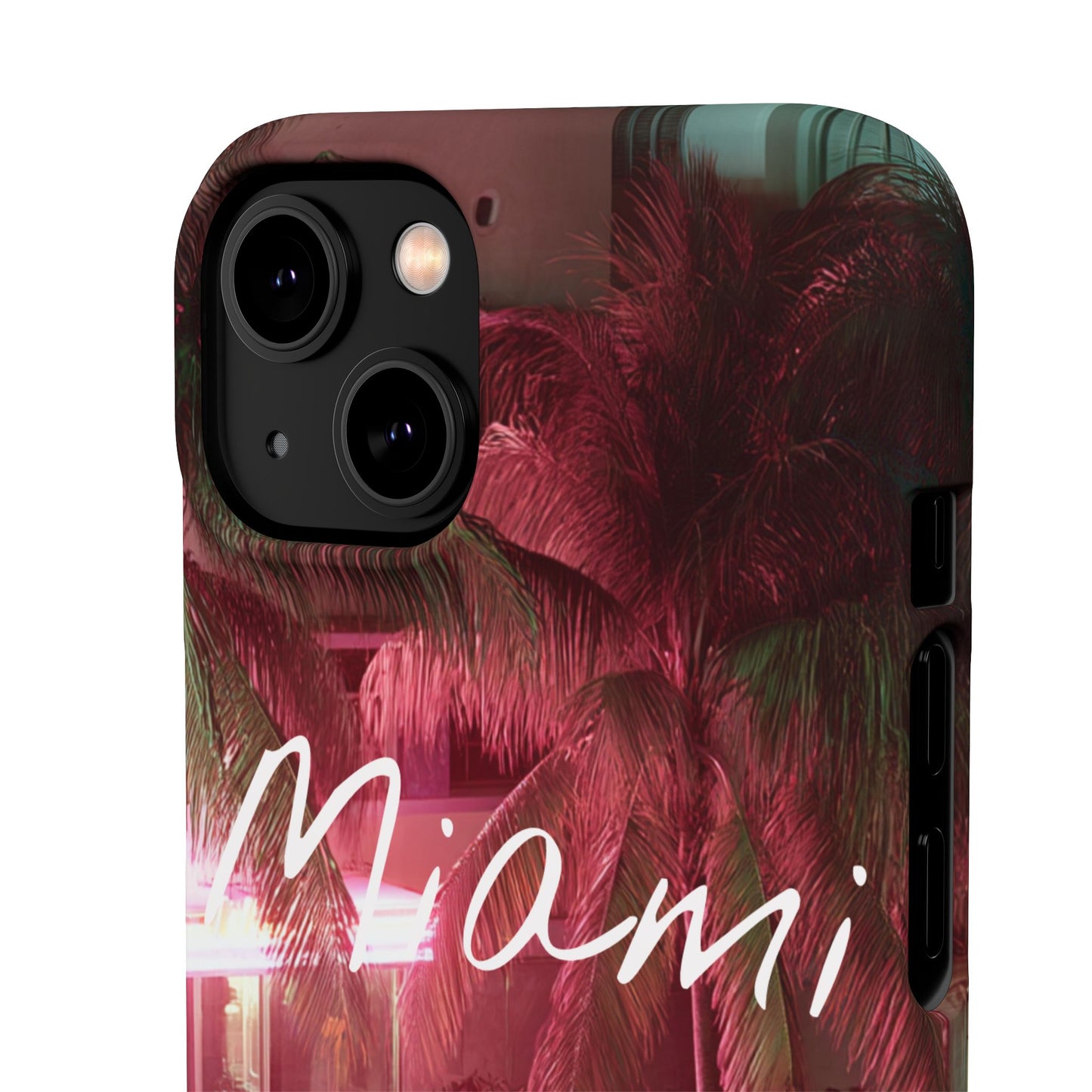 Miami Vibes Snap Case, Tropical Phone Cover, Summer Accessory, Gift for Travel Lovers, Neon Aesthetic, Beach-themed Tech