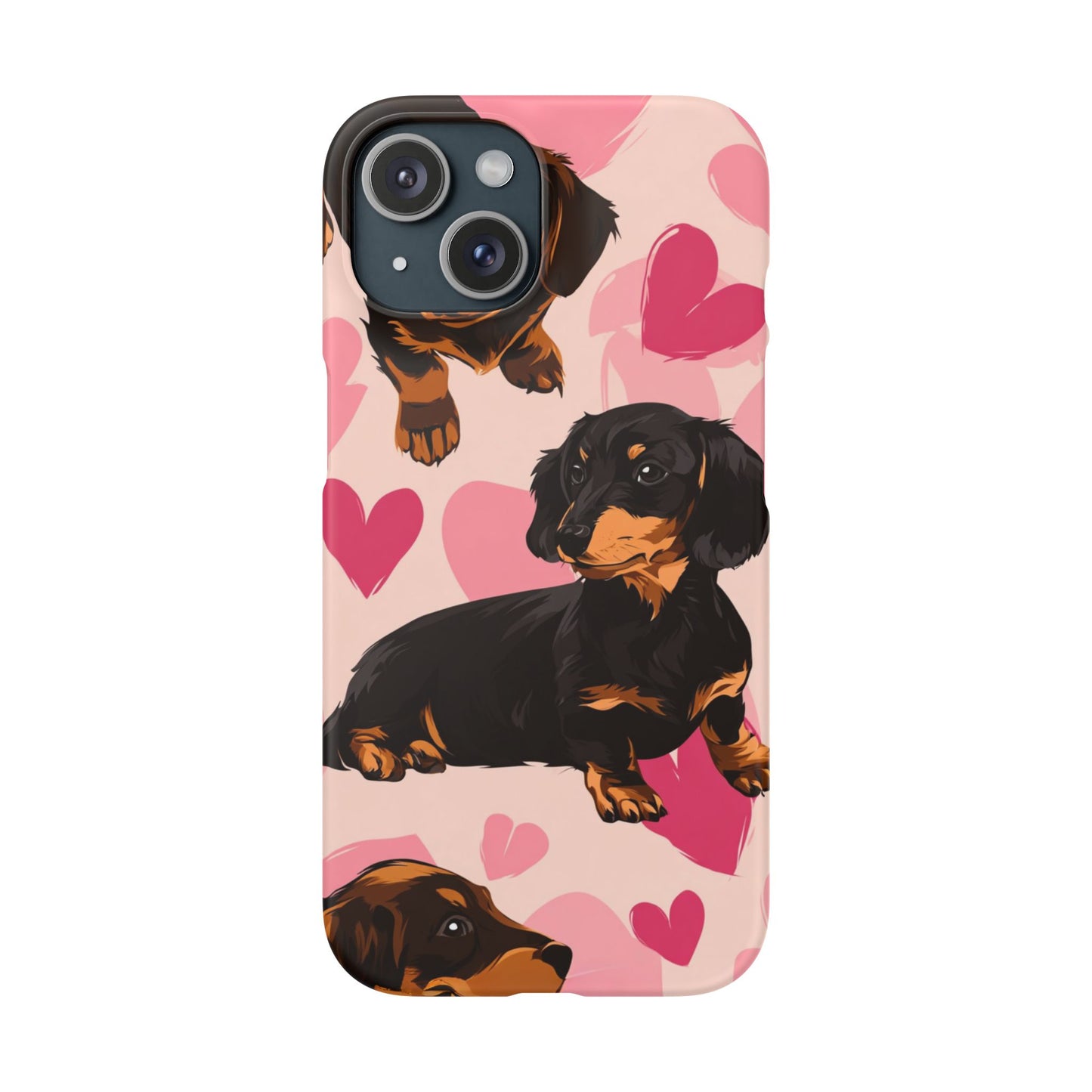 Pink Dachshund Love Phone Case for Iphone and Samsung Customistion and Free Shipping Avvialable