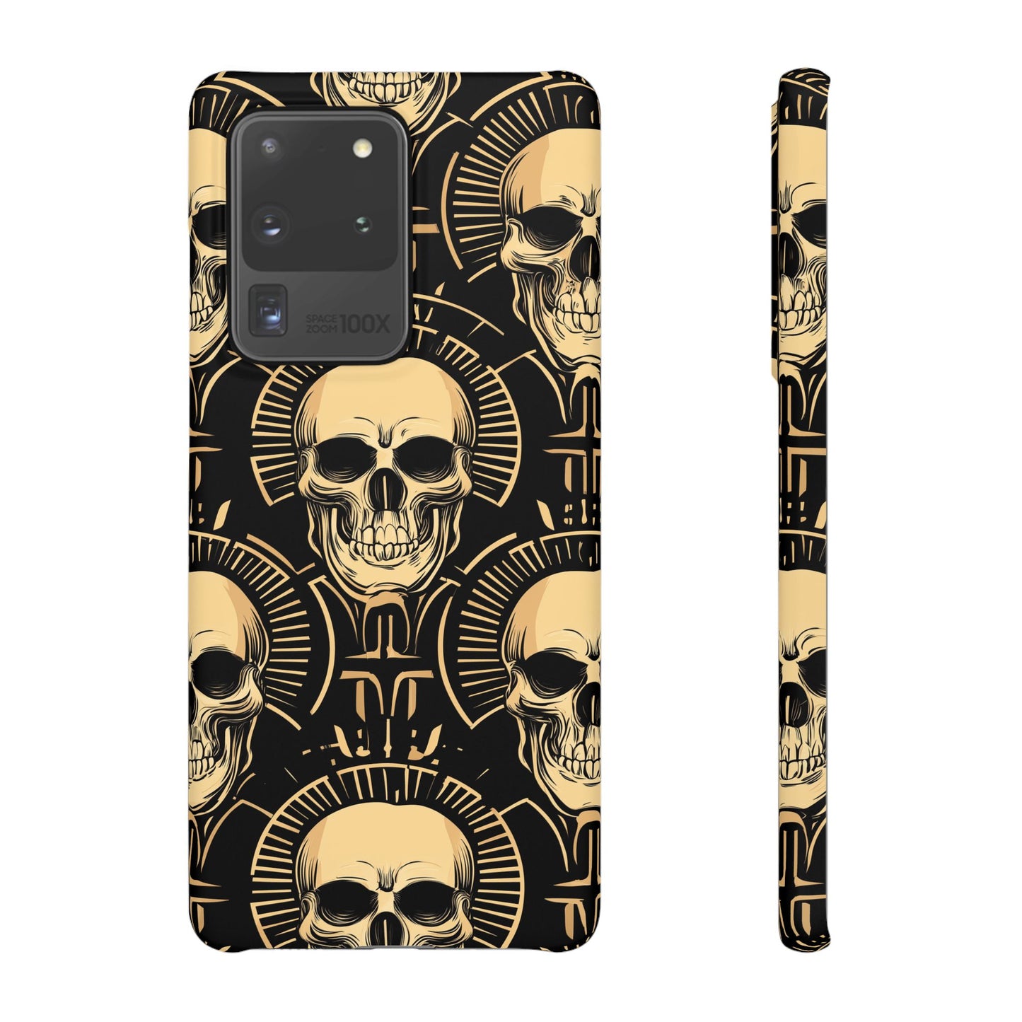 Skull Print Snap Case, Edgy Phone Cover for Goth Lovers, Protective Shell for Halloween, Unique Gift for Him or Her