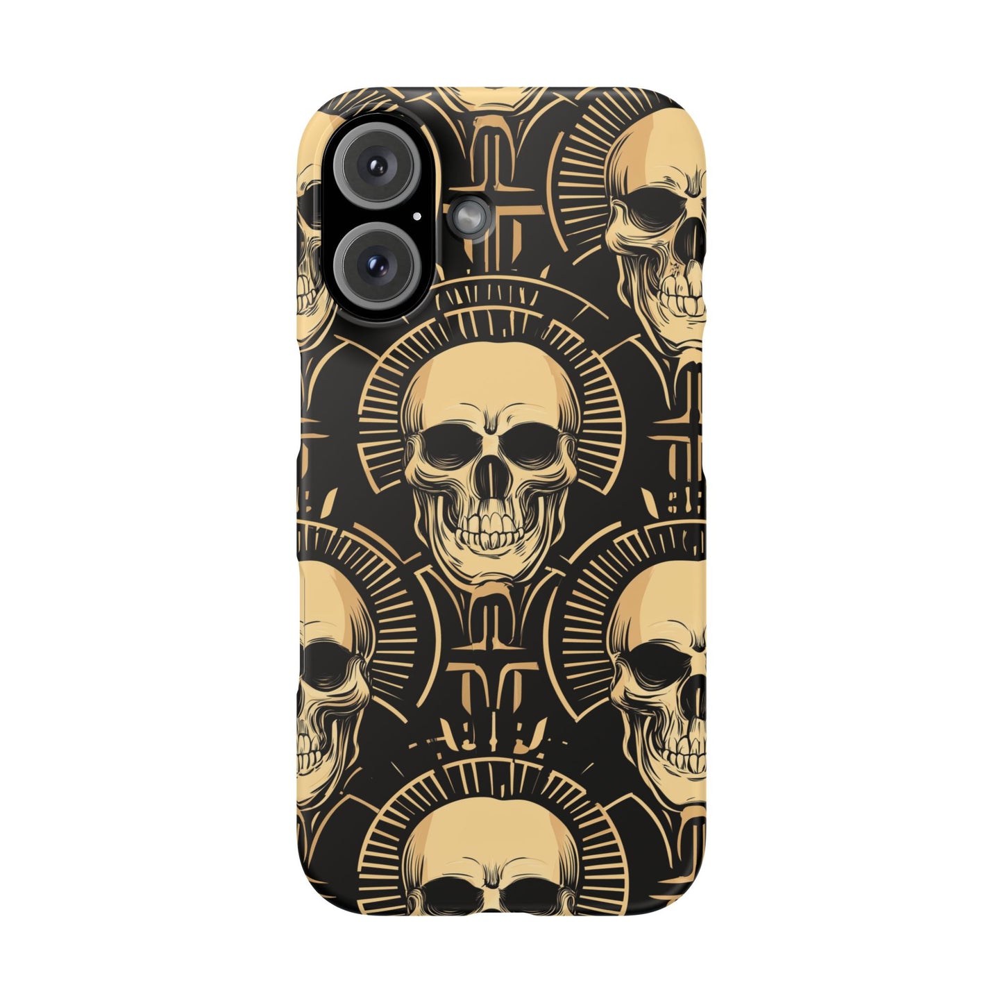 Skull Print Snap Case, Edgy Phone Cover for Goth Lovers, Protective Shell for Halloween, Unique Gift for Him or Her