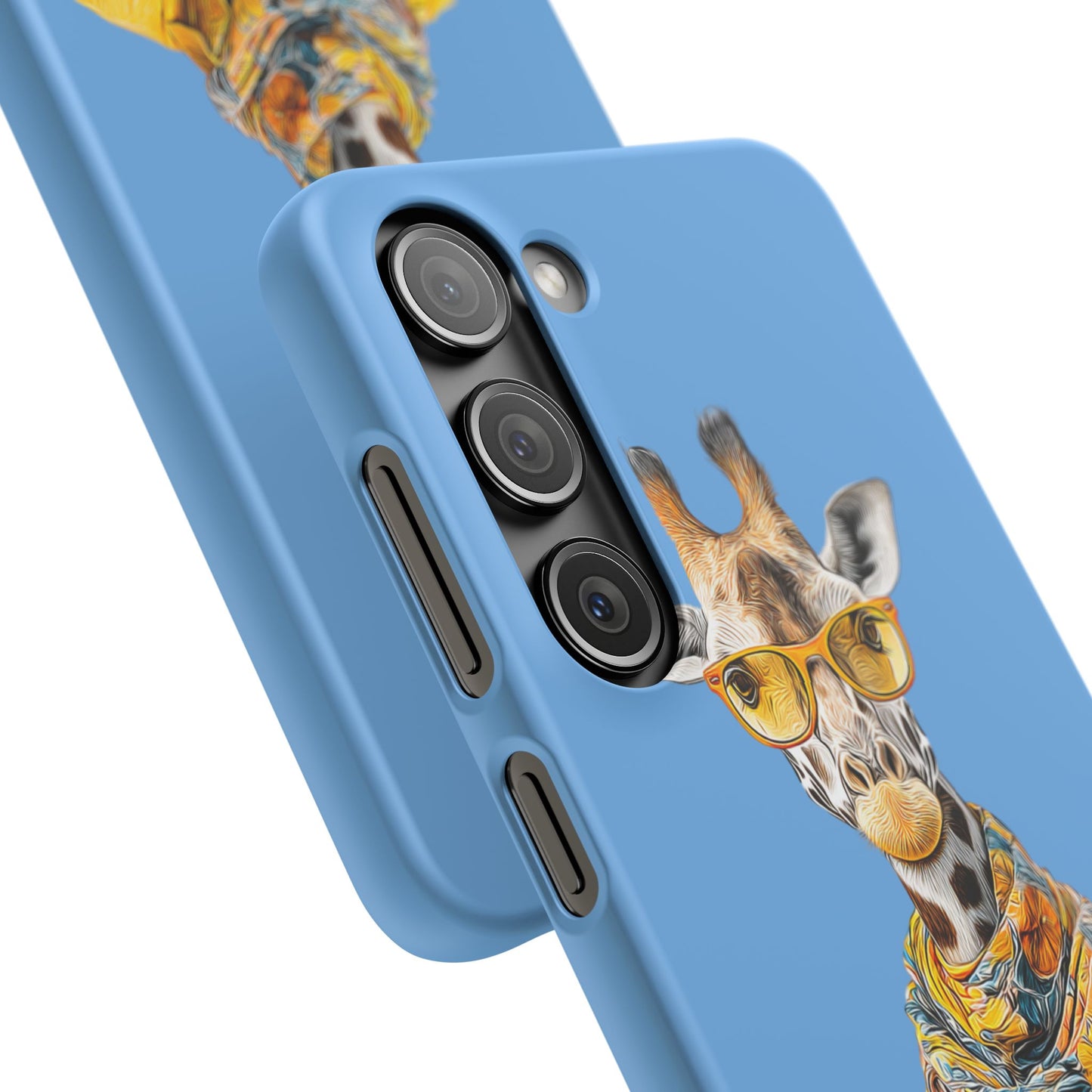 Giraffe Blue Snap Case Phone Cover for Animal Lover Iphone and Samsung models