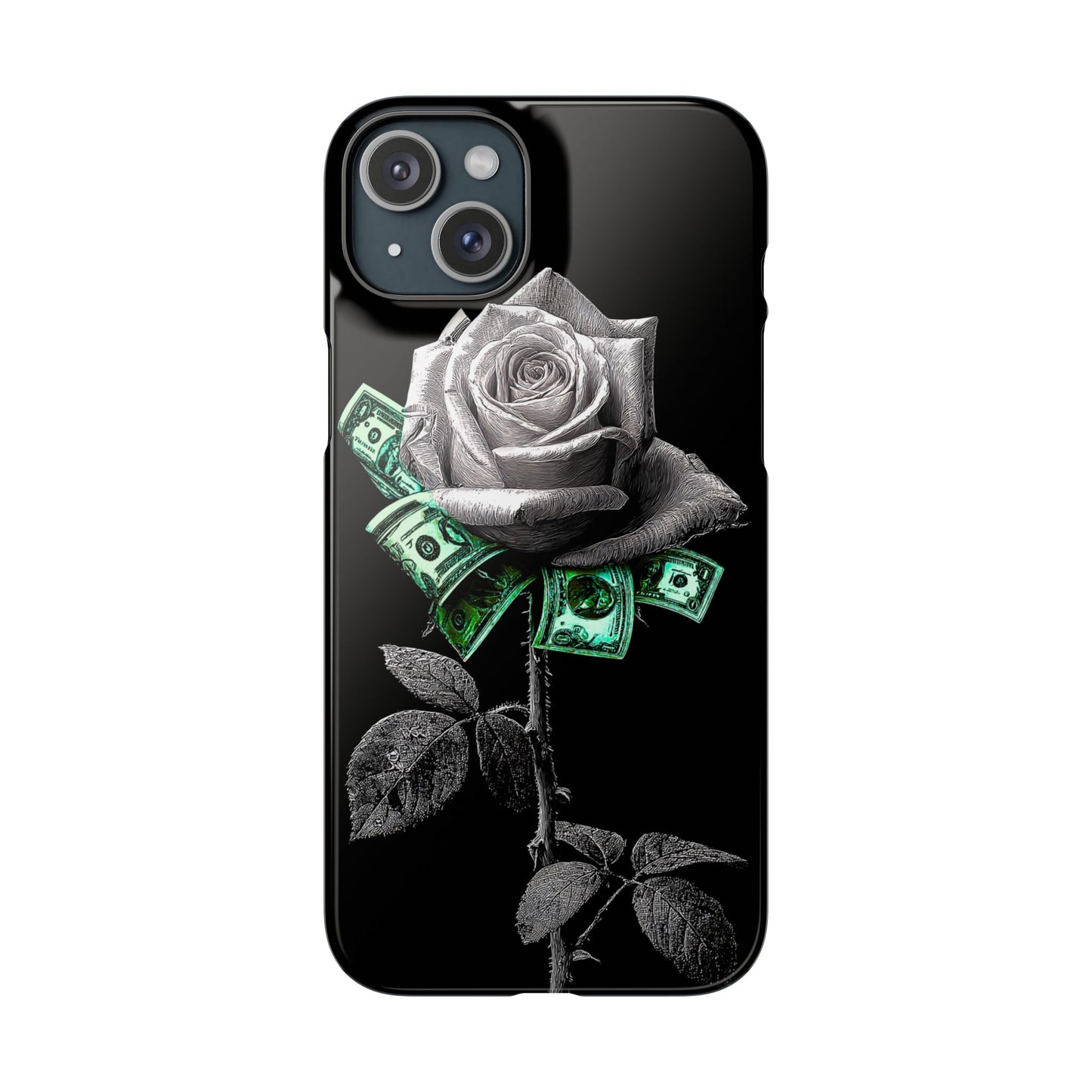 Stylish Rose & Money Snap Case - Floral Phone Protection, Trendy Gift for Him/Her, Birthday Present, Accessories for Teens