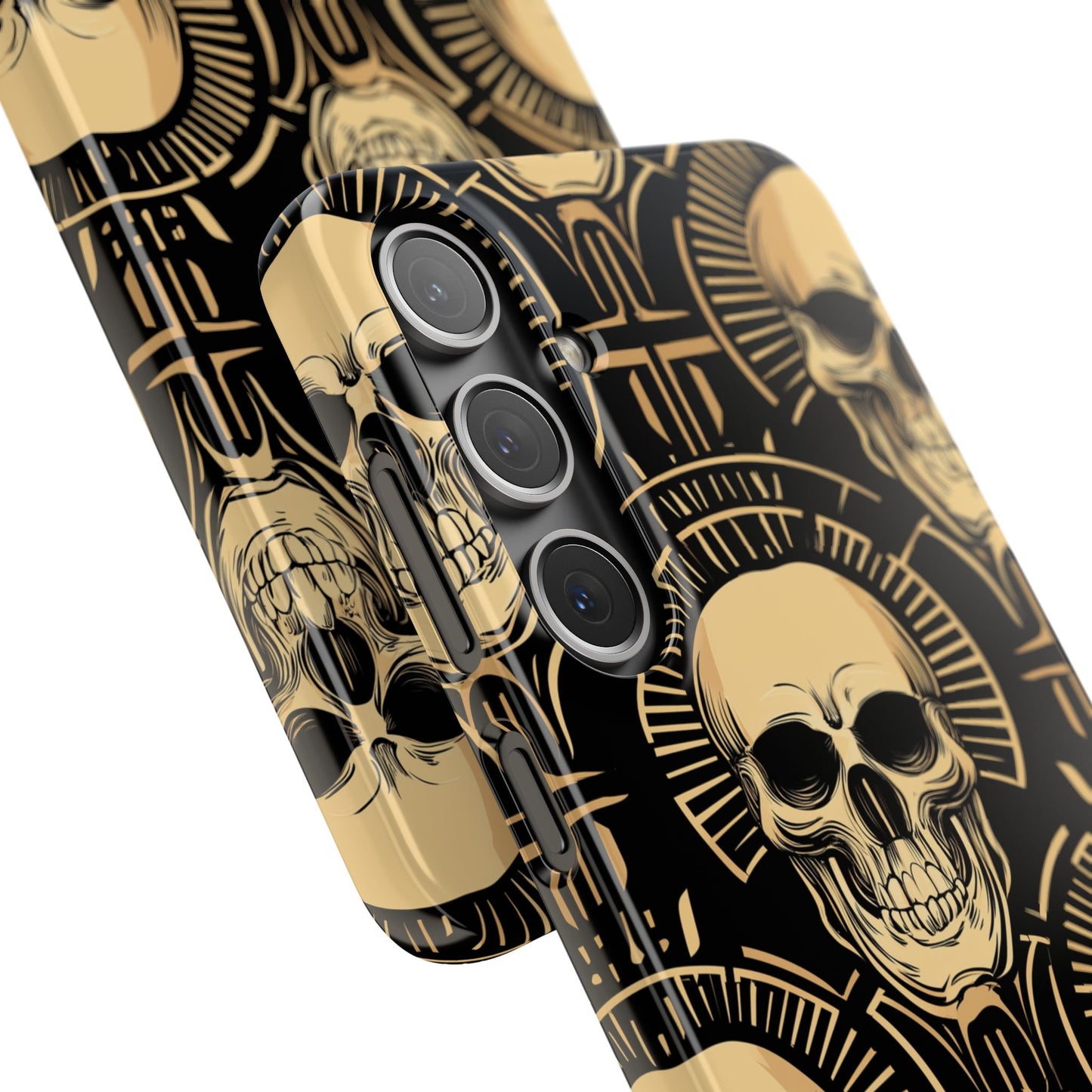 Skull Print Snap Case, Edgy Phone Cover for Goth Lovers, Protective Shell for Halloween, Unique Gift for Him or Her