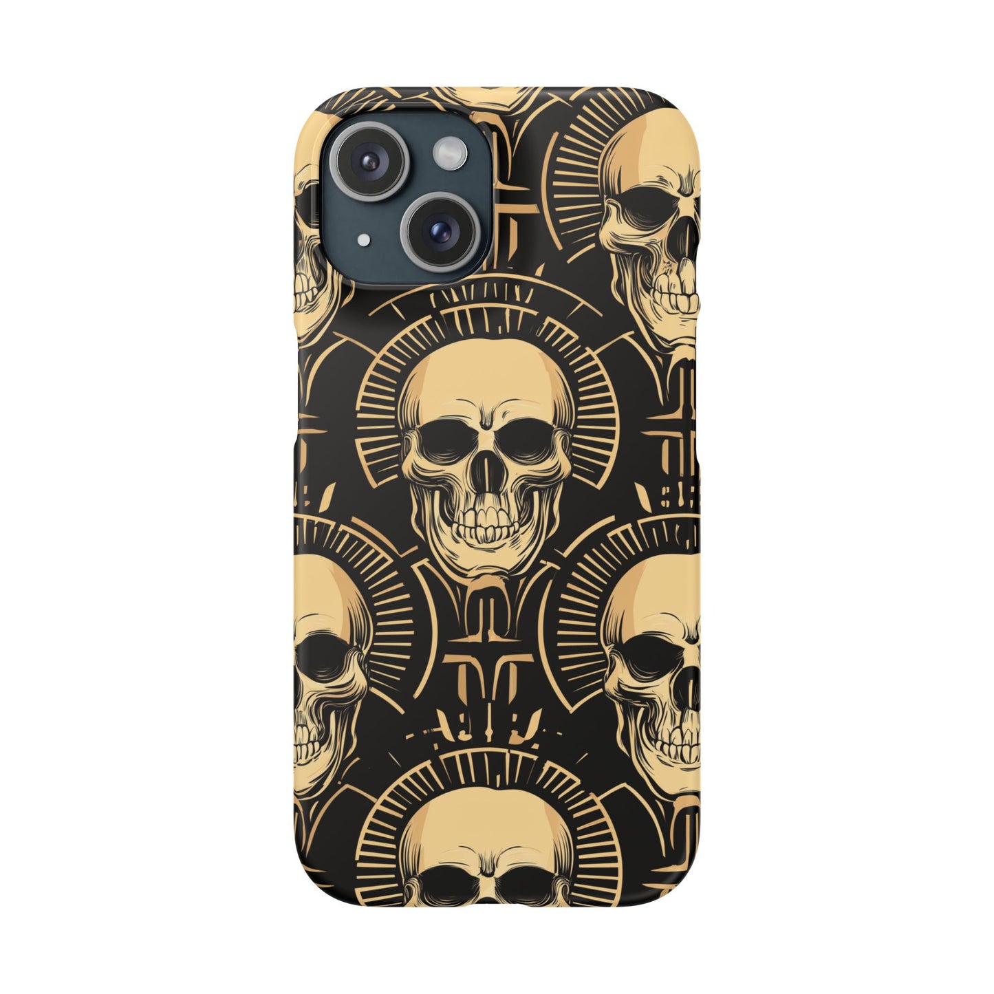 Skull Print Snap Case, Edgy Phone Cover for Goth Lovers, Protective Shell for Halloween, Unique Gift for Him or Her