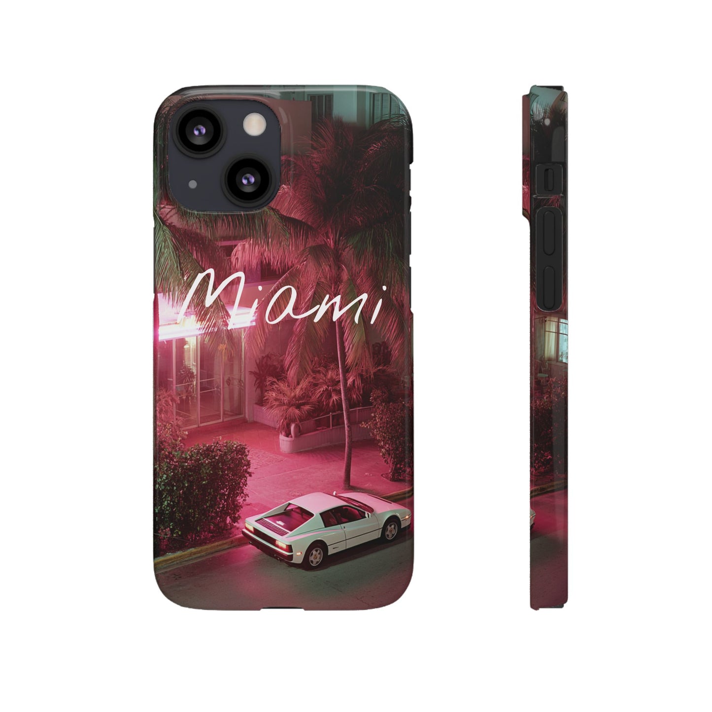 Miami Vibes Snap Case, Tropical Phone Cover, Summer Accessory, Gift for Travel Lovers, Neon Aesthetic, Beach-themed Tech