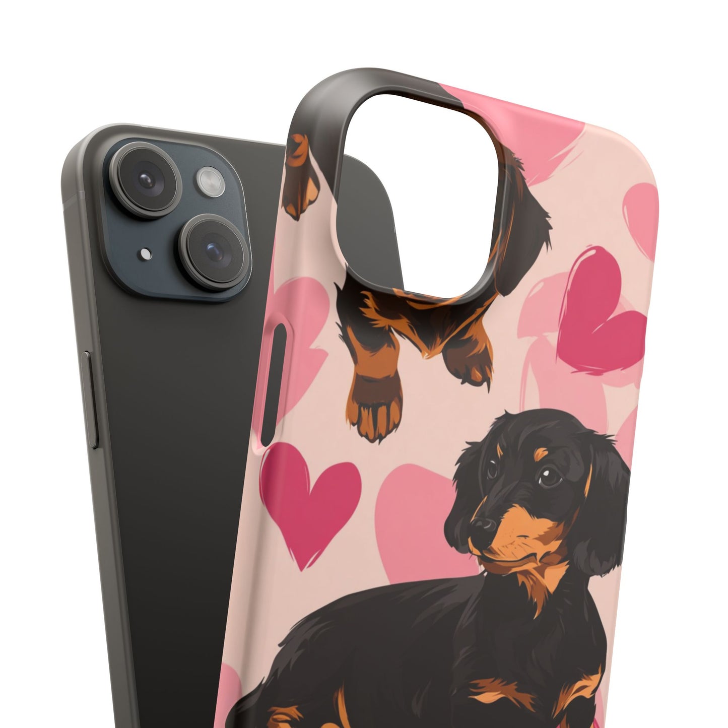 Pink Dachshund Love Phone Case for Iphone and Samsung Customistion and Free Shipping Avvialable