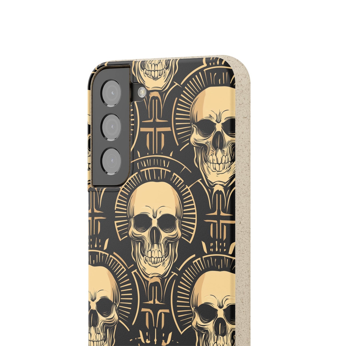 Skull Biodegradable Phone Case, Eco-Friendly iPhone Cover, Sustainable Gift, Cool Skull Design, Skull Art Accessories, Halloween Decor