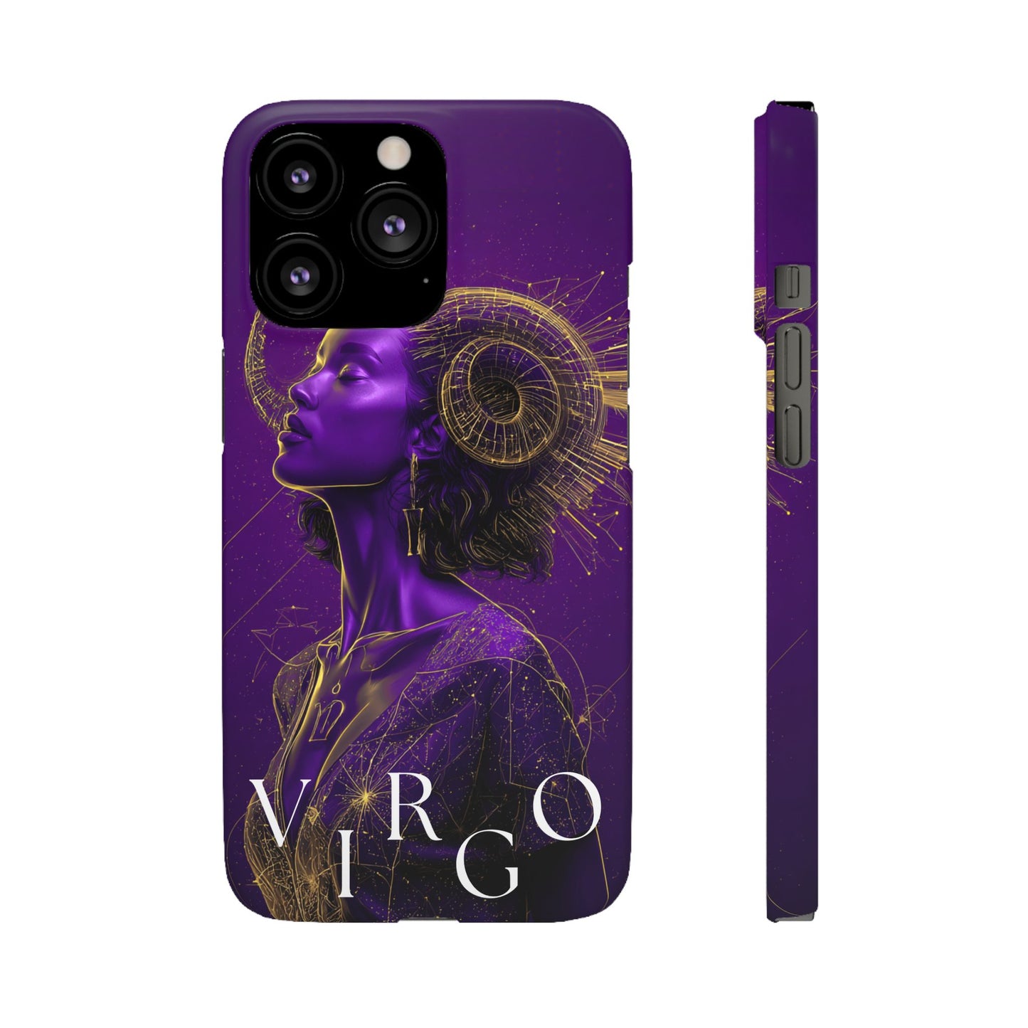 Purple & Gold Celestial Virgo Phone Case – Snap Cover for Samsung & iPhone