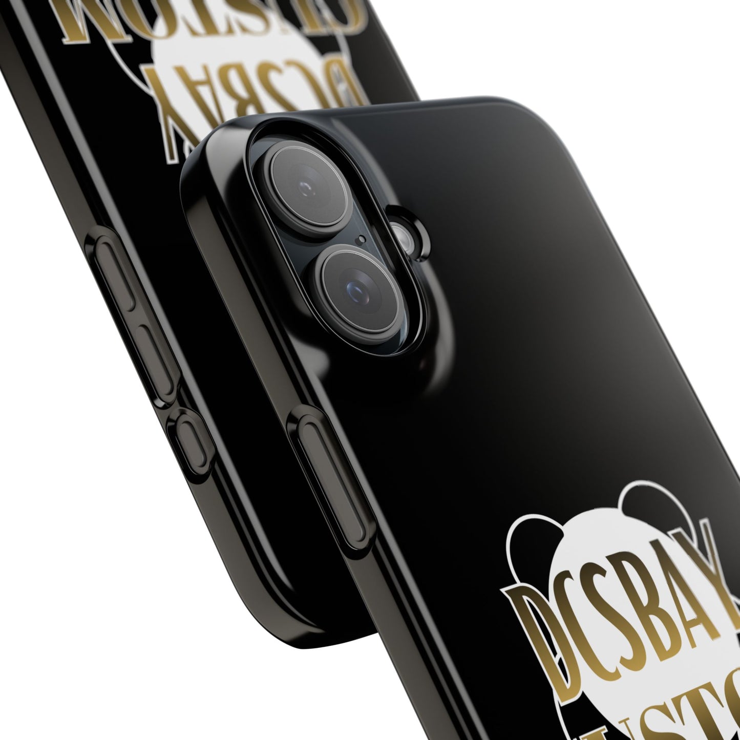 Phone Case — Glossy Black Custom "DCSBAY CUSTOM" Logo Snap Case
