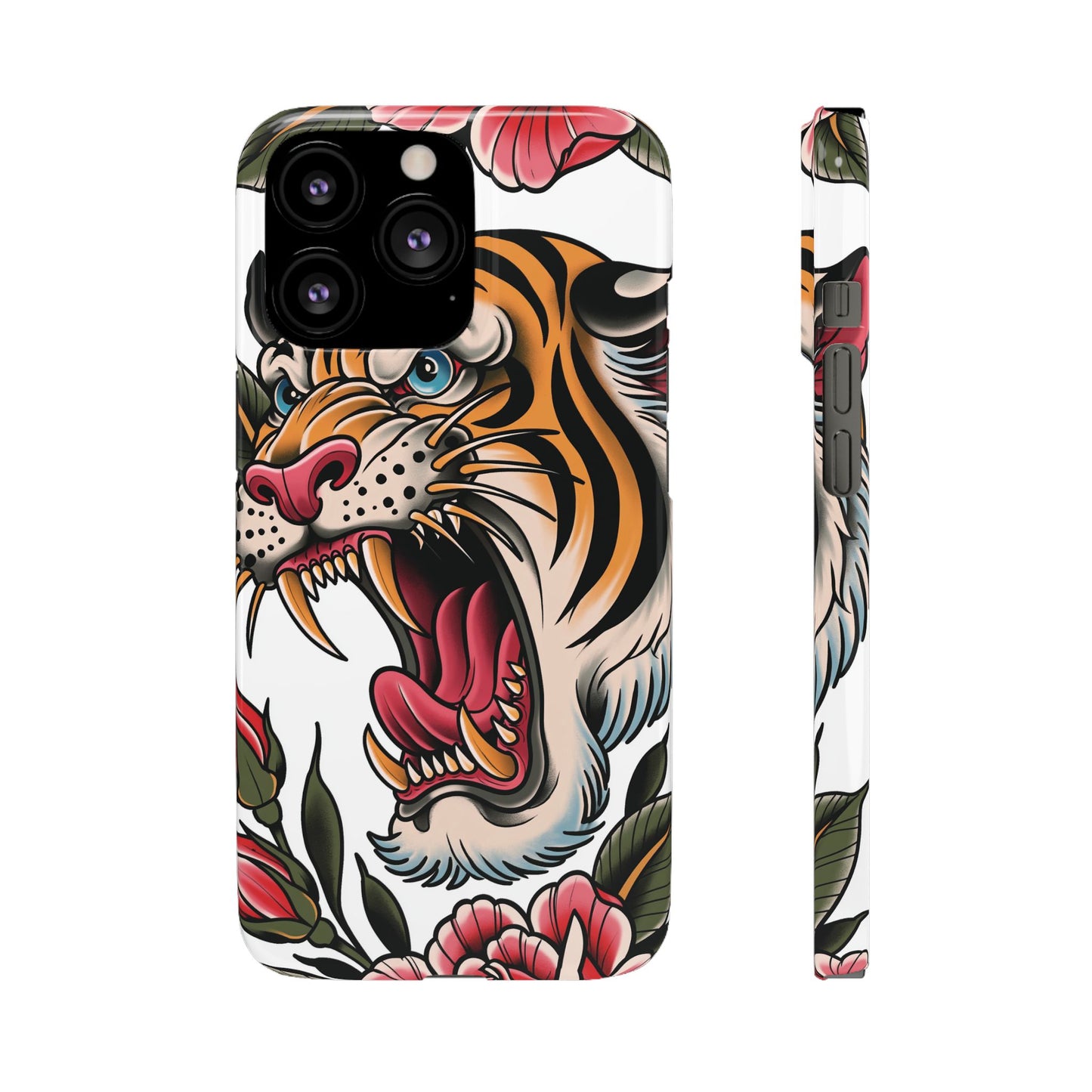 Tiger Floral Phone Case — Vintage Roaring Tiger Snap Case