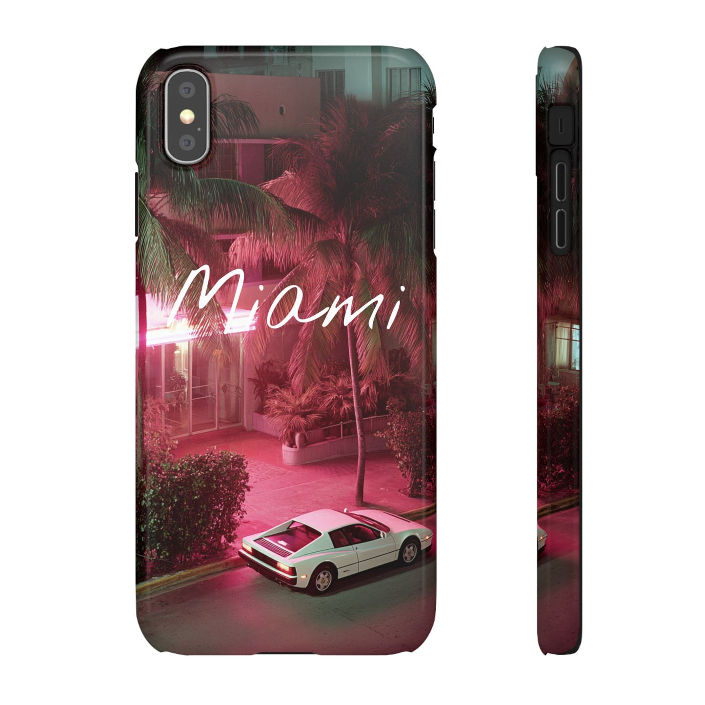 Miami Vibes Snap Case, Tropical Phone Cover, Summer Accessory, Gift for Travel Lovers, Neon Aesthetic, Beach-themed Tech