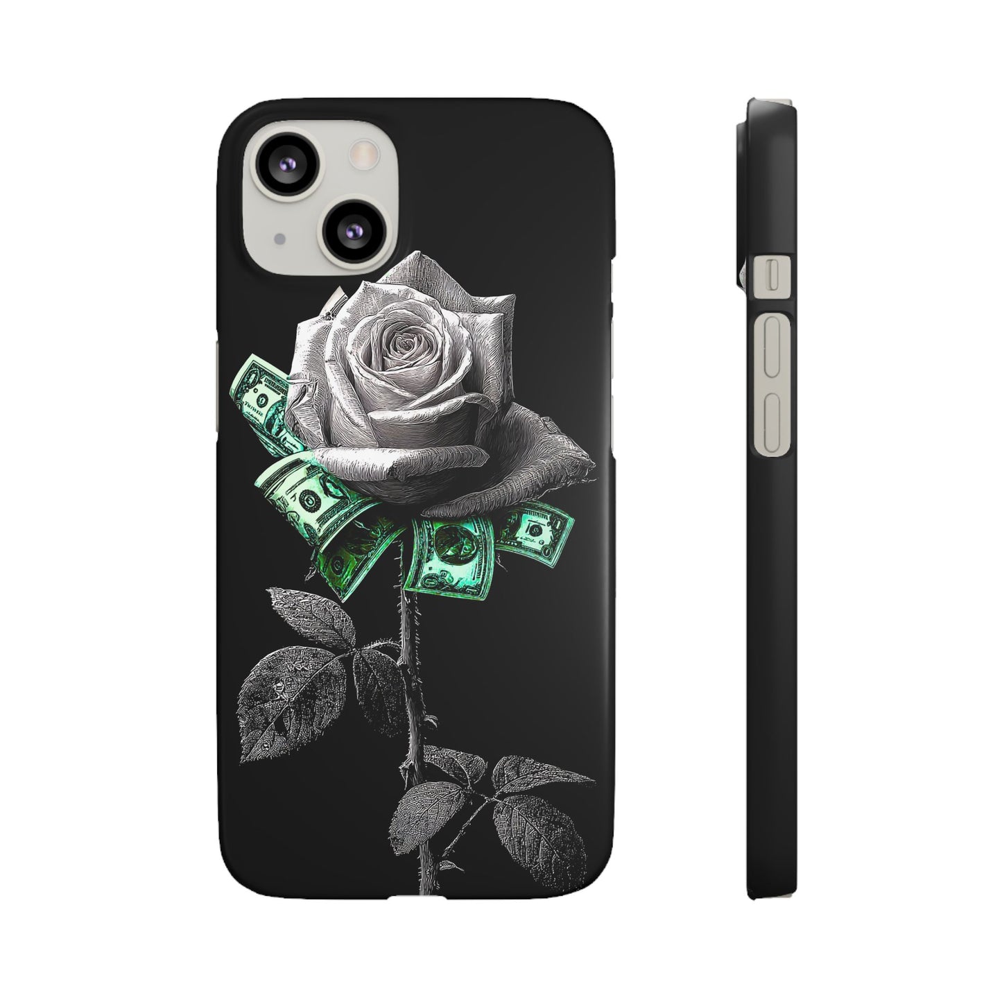 Stylish Rose & Money Snap Case - Floral Phone Protection, Trendy Gift for Him/Her, Birthday Present, Accessories for Teens