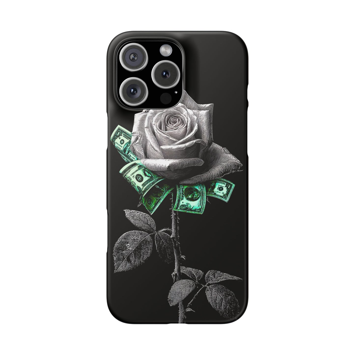 Stylish Rose & Money Snap Case - Floral Phone Protection, Trendy Gift for Him/Her, Birthday Present, Accessories for Teens