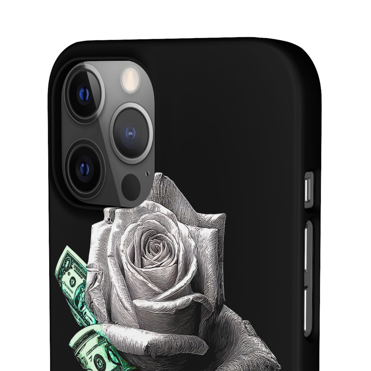 Stylish Rose & Money Snap Case - Floral Phone Protection, Trendy Gift for Him/Her, Birthday Present, Accessories for Teens