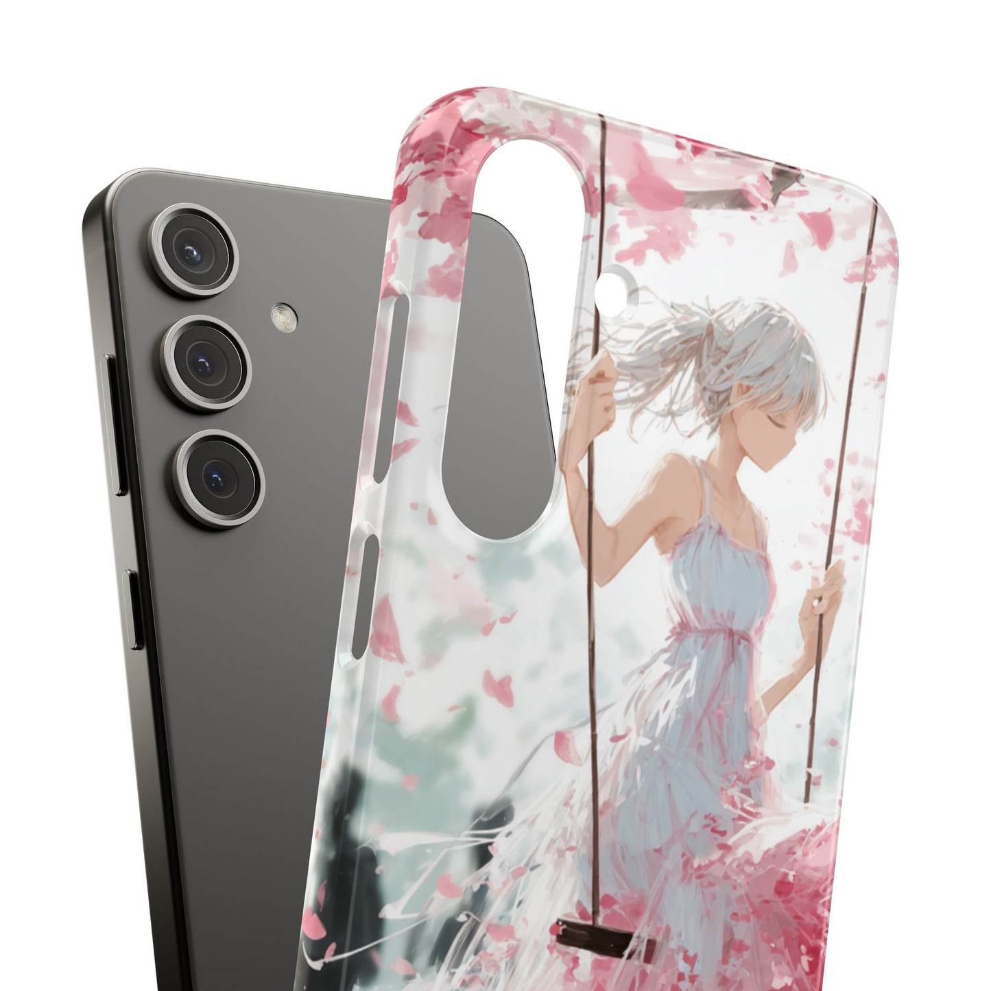 Elegant Floral Snap Cases for iPhone, Personalized Phone Covers, Cute Spring Gifts, Anime Aesthetic Accessories, Flower-themed Cell [...]