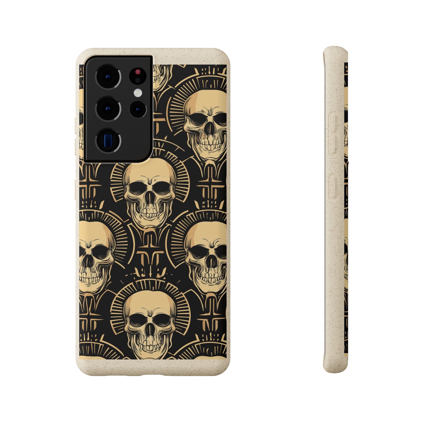 Skull Biodegradable Phone Case, Eco-Friendly iPhone Cover, Sustainable Gift, Cool Skull Design, Skull Art Accessories, Halloween Decor