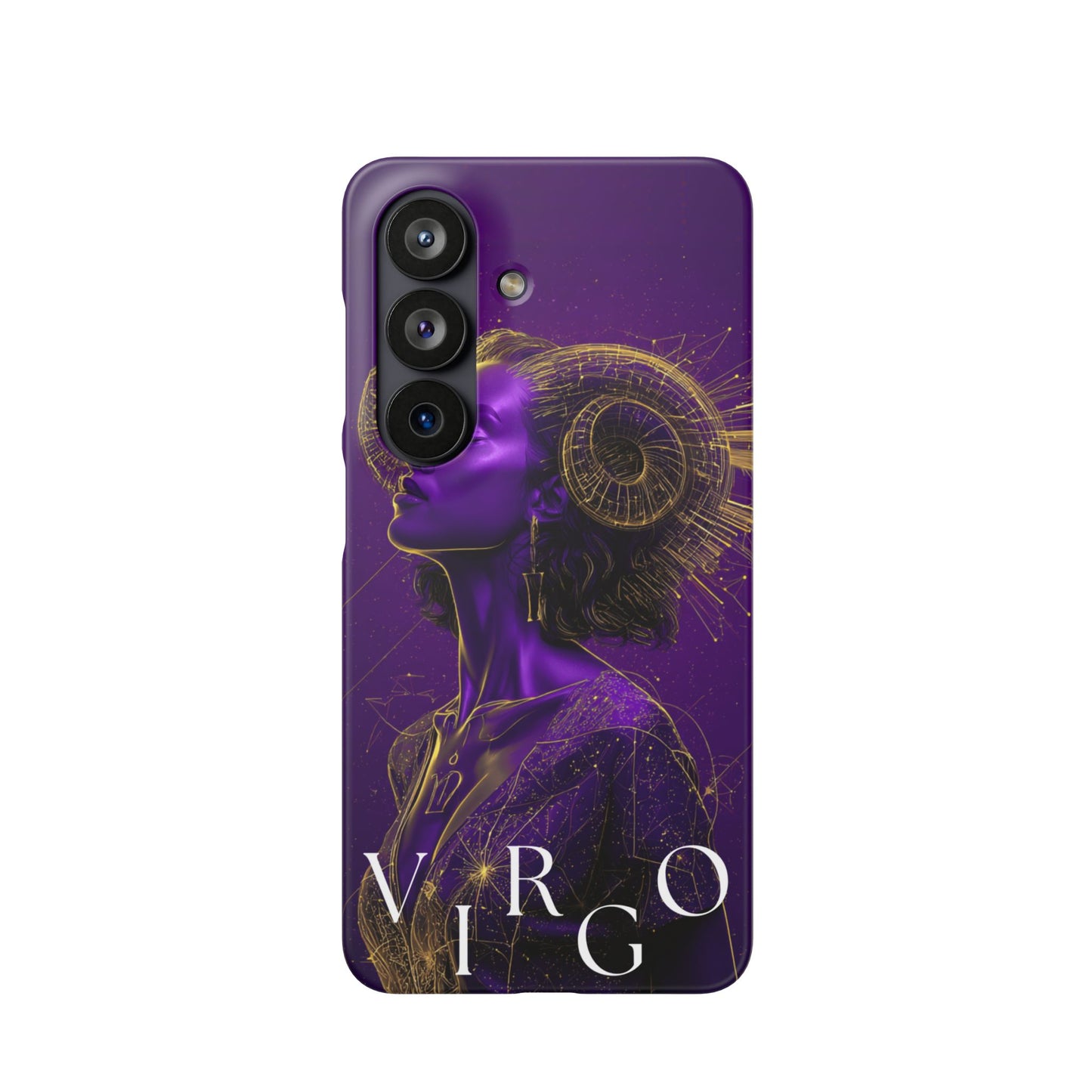 Purple & Gold Celestial Virgo Phone Case – Snap Cover for Samsung & iPhone