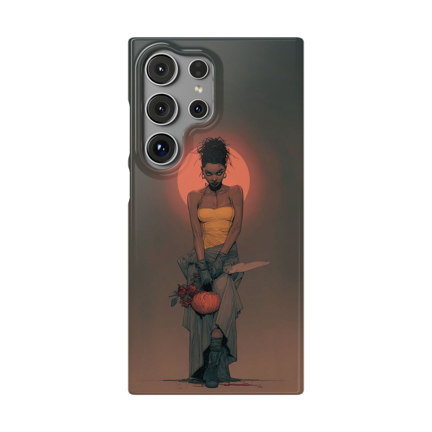 Creepy Vampire Girl Snap Case, Halloween Style iPhone Samsung Cover, Spooky Gothic Phone Accessories, Scary Horror Character Device