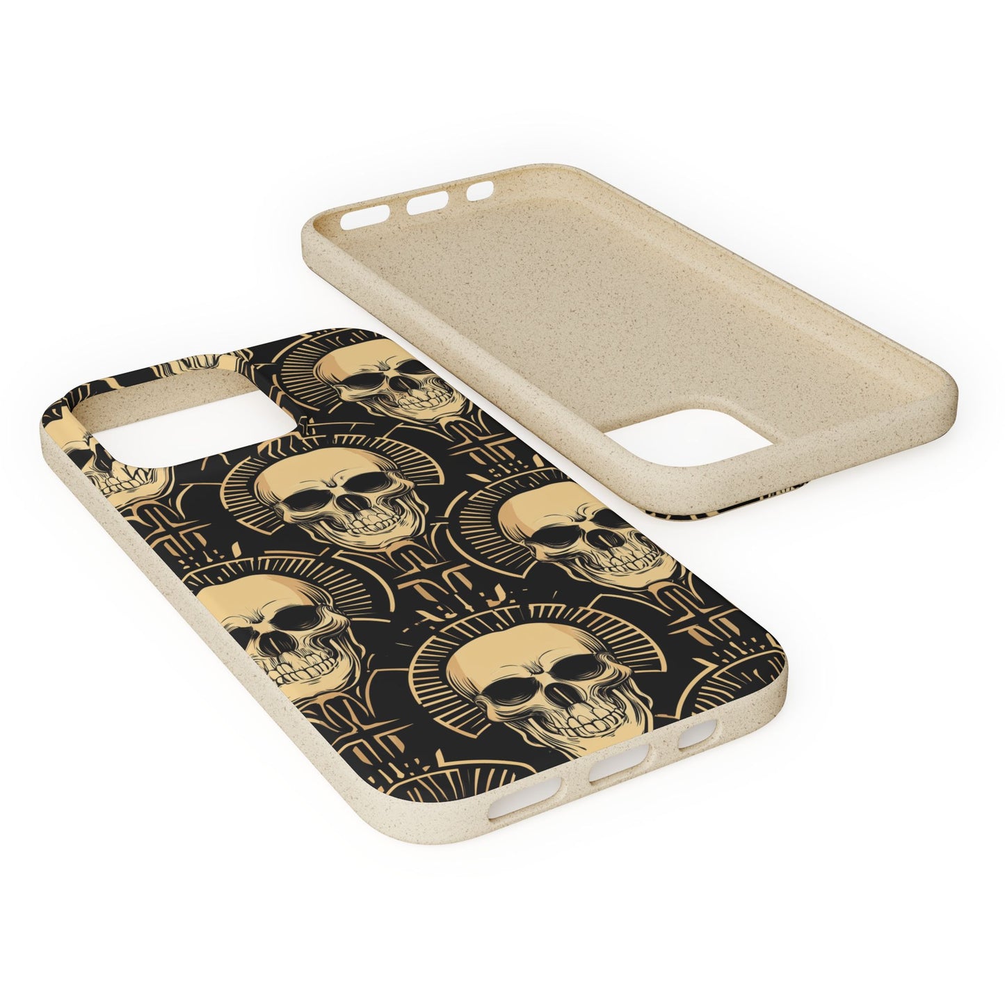 Skull Biodegradable Phone Case, Eco-Friendly iPhone Cover, Sustainable Gift, Cool Skull Design, Skull Art Accessories, Halloween Decor
