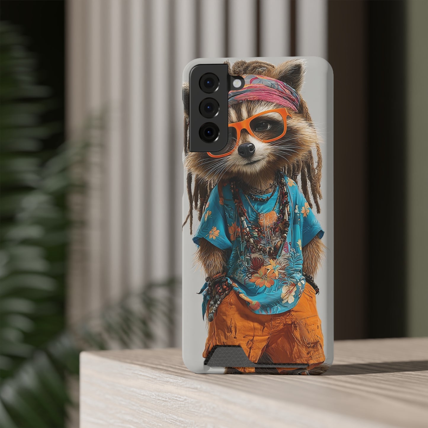 Boho Raccoon Phone Case with Card Holder, Cute Animal Phone Cover, Retro Stylish Phone Protector, Gifts for Animal Lovers, Trendy [...]