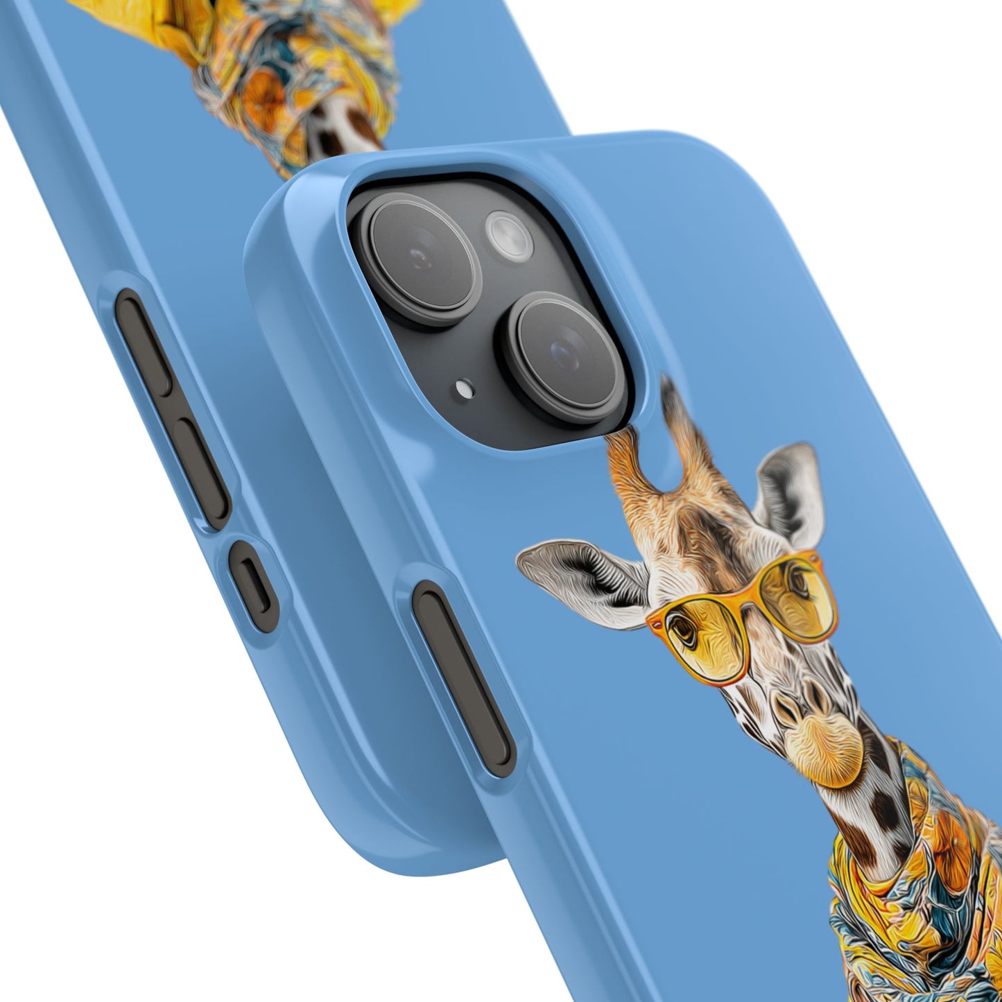 Giraffe Blue Snap Case Phone Cover for Animal Lover Iphone and Samsung models