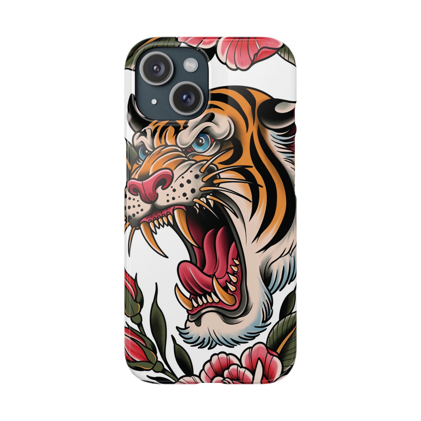Tiger Floral Phone Case — Vintage Roaring Tiger Snap Case