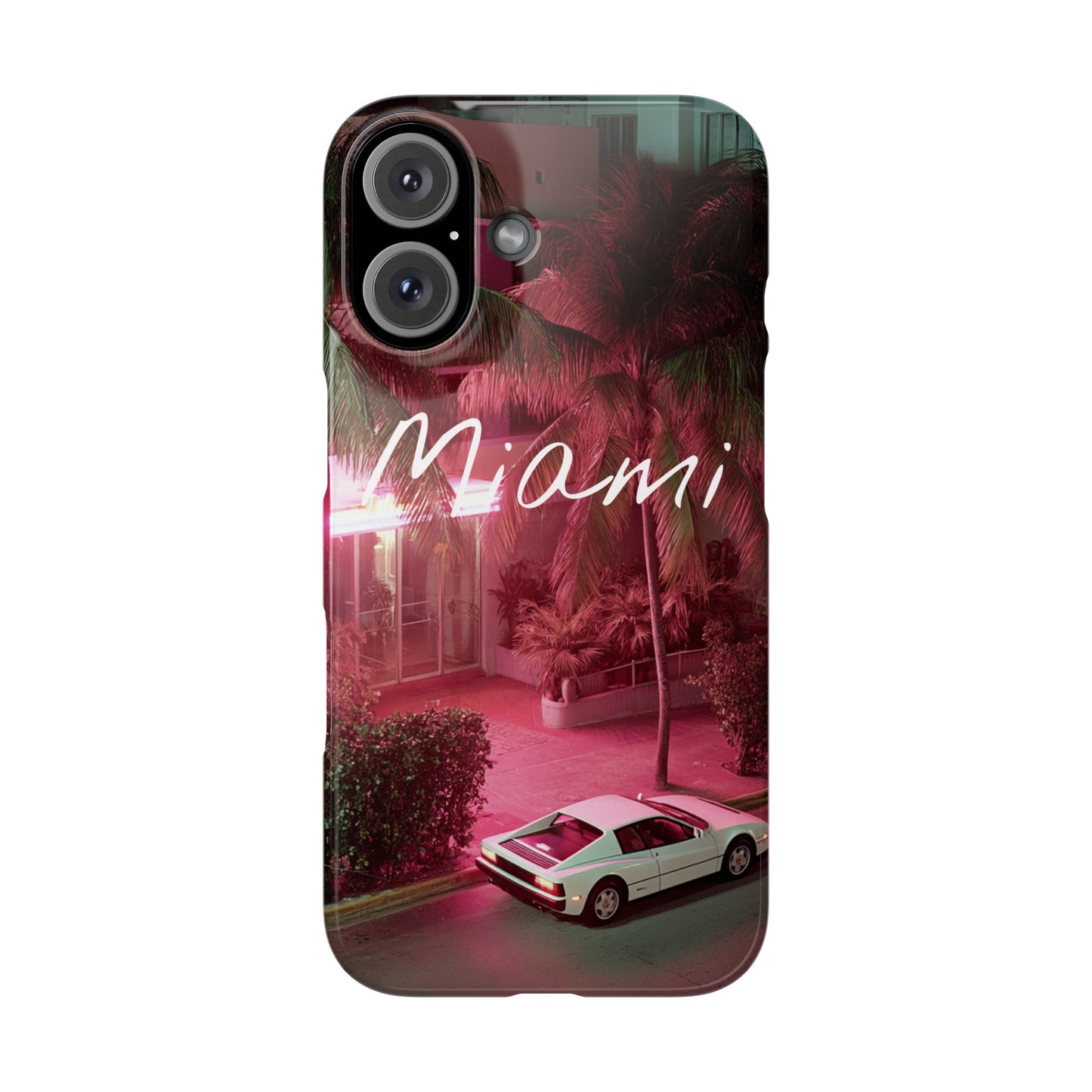 Miami Vibes Snap Case, Tropical Phone Cover, Summer Accessory, Gift for Travel Lovers, Neon Aesthetic, Beach-themed Tech