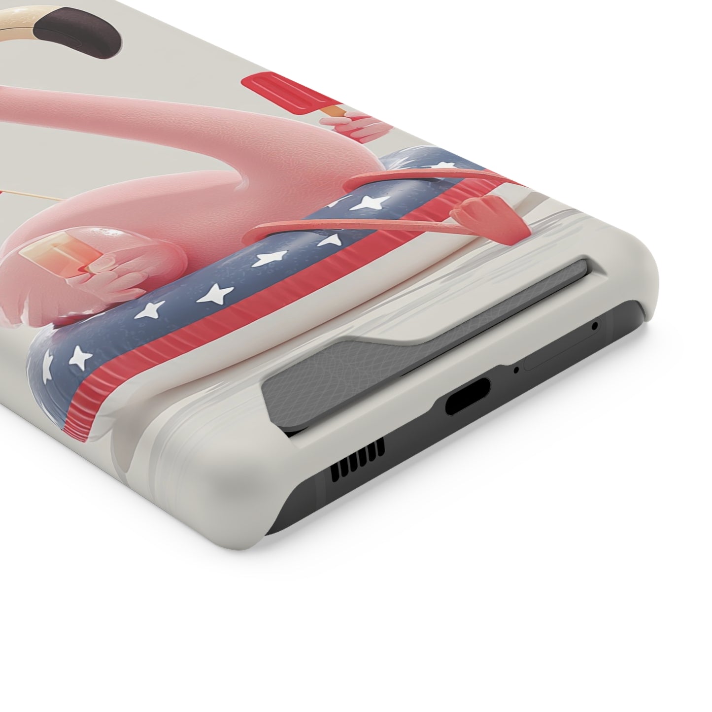 Summer Vibes Phone Case with Card Holder, Cute Flamingo Design, Tropical Cell Phone Accessory, Beach Lover Gift, Fun Summer Accessory, [...]