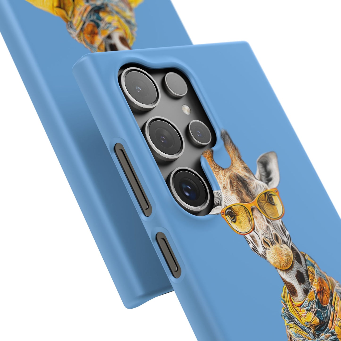 Giraffe Blue Snap Case Phone Cover for Animal Lover Iphone and Samsung models