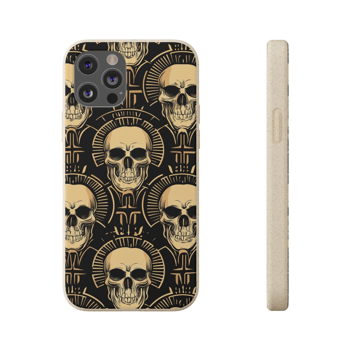 Skull Biodegradable Phone Case, Eco-Friendly iPhone Cover, Sustainable Gift, Cool Skull Design, Skull Art Accessories, Halloween Decor