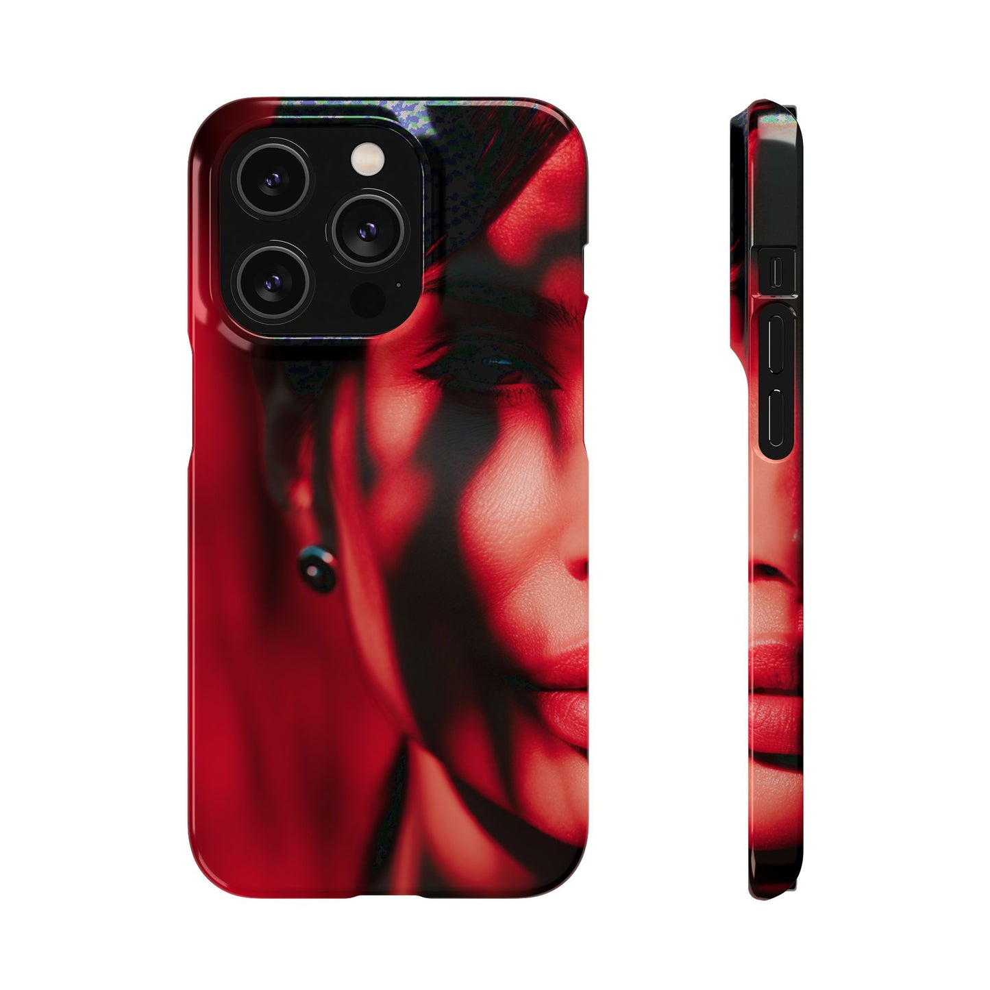 Stylish Snap Cases for Phone, Artistic Phone Cover, Unique Gifts, Red Aesthetic Case, Trendy Accessory, Vibrant Protection