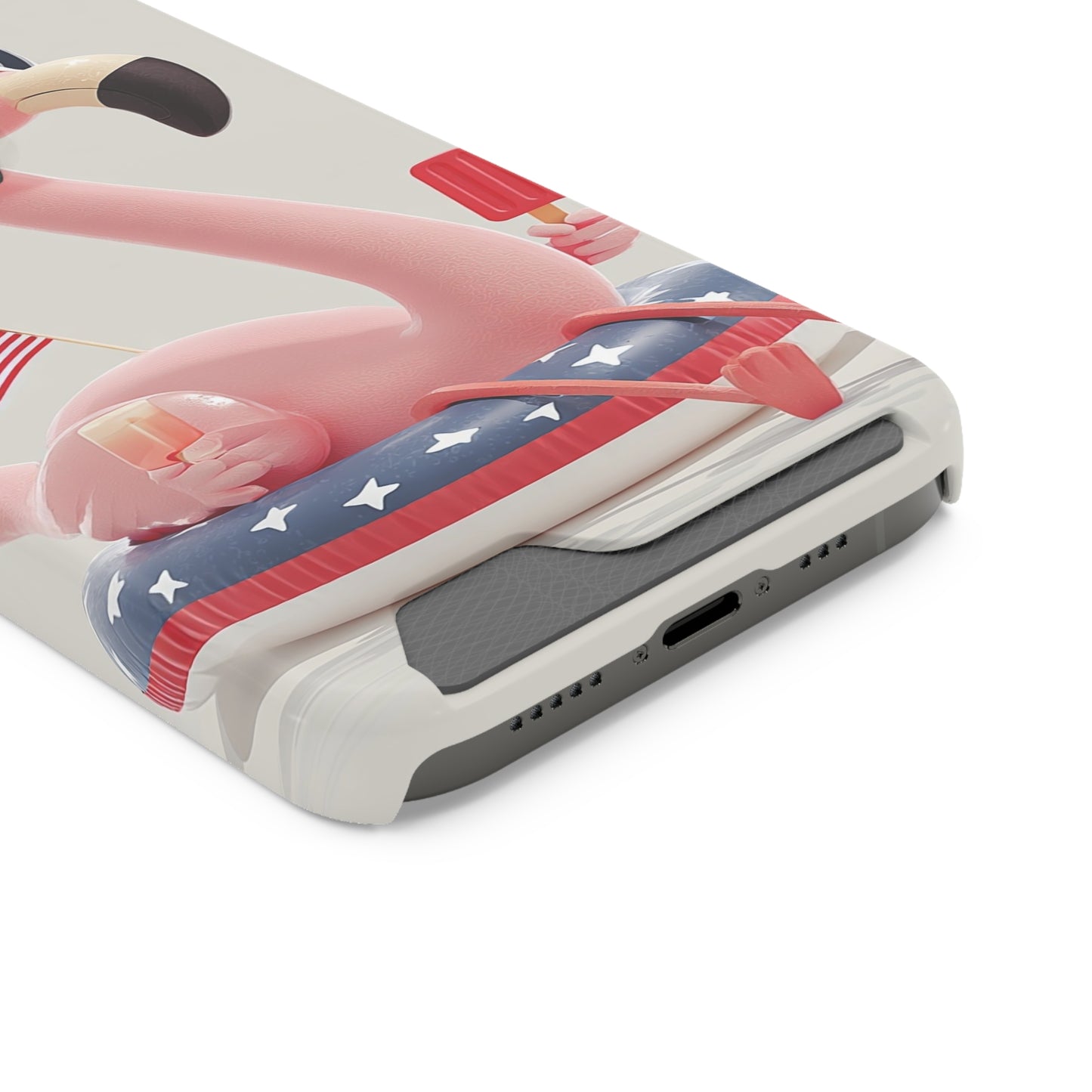 Summer Vibes Phone Case with Card Holder, Cute Flamingo Design, Tropical Cell Phone Accessory, Beach Lover Gift, Fun Summer Accessory, [...]