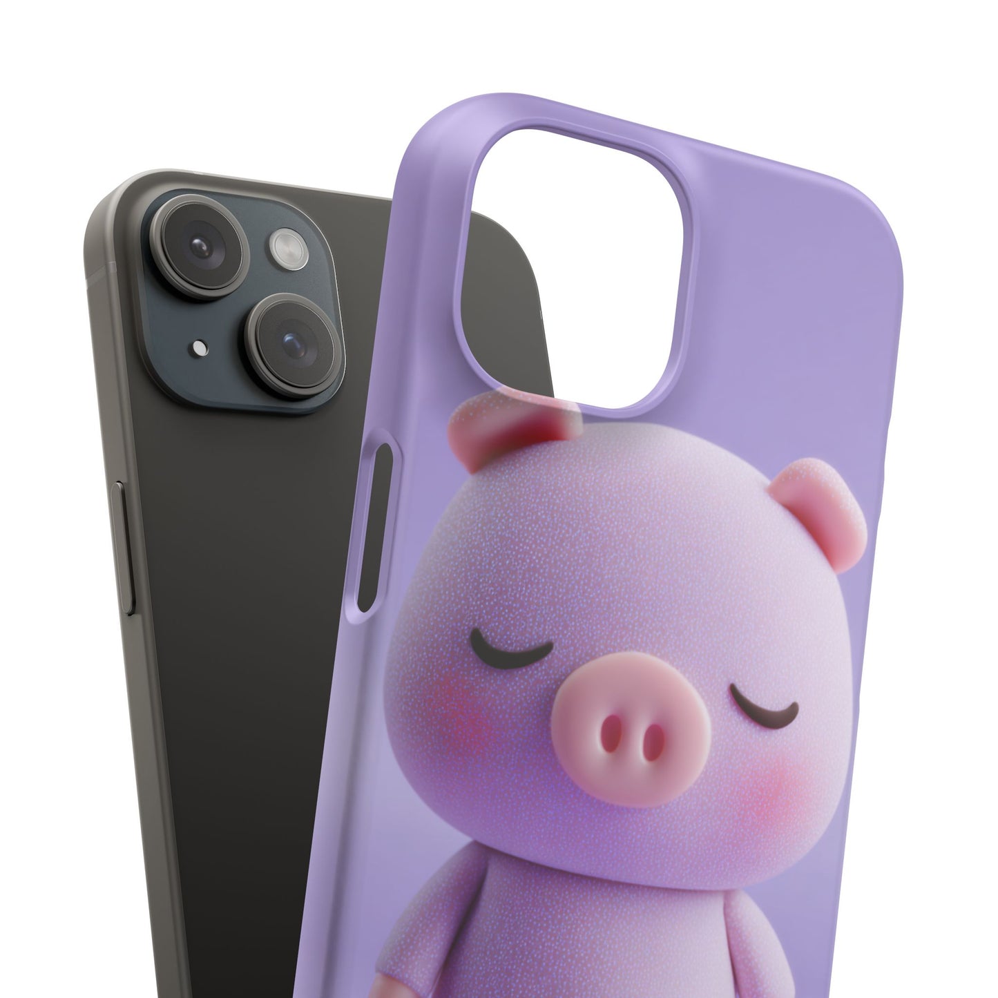 Cute Pig Snap Case for iPhone, Animal Lovers Phone Cover, Kawaii Aesthetic Accessory, Birthday Gift, Unique Phone Protection