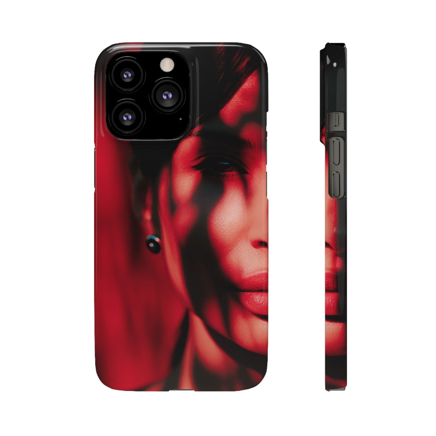 Stylish Snap Cases for Phone, Artistic Phone Cover, Unique Gifts, Red Aesthetic Case, Trendy Accessory, Vibrant Protection